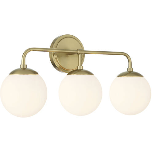 Crystorama Maverick 3 Light Vibrant Gold Bathroom Vanity Light