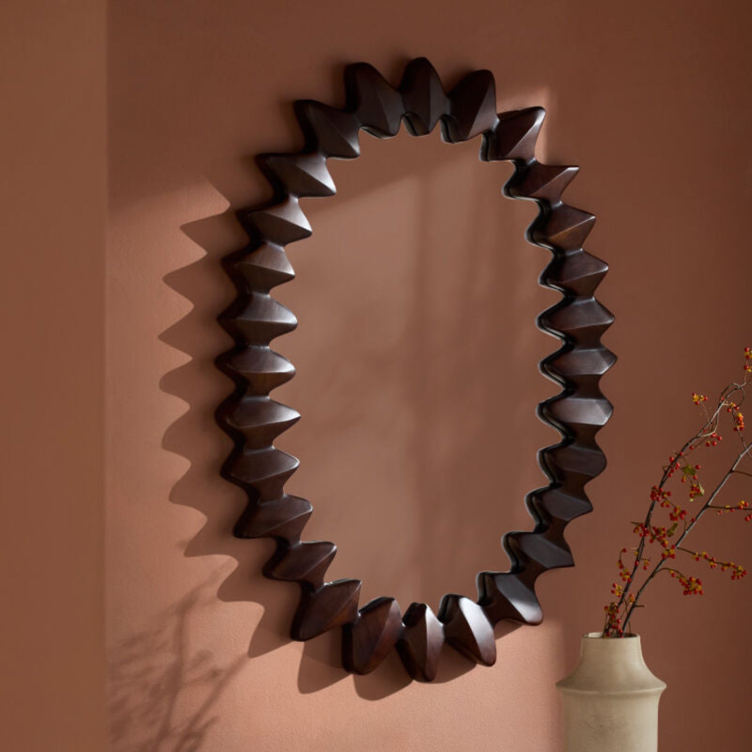 Elly Brown Mango Wood Accent Mirror