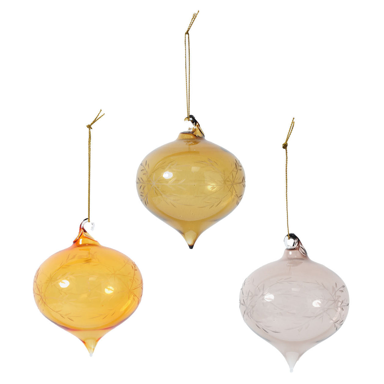 Etched Bauble Ornament Set of 6