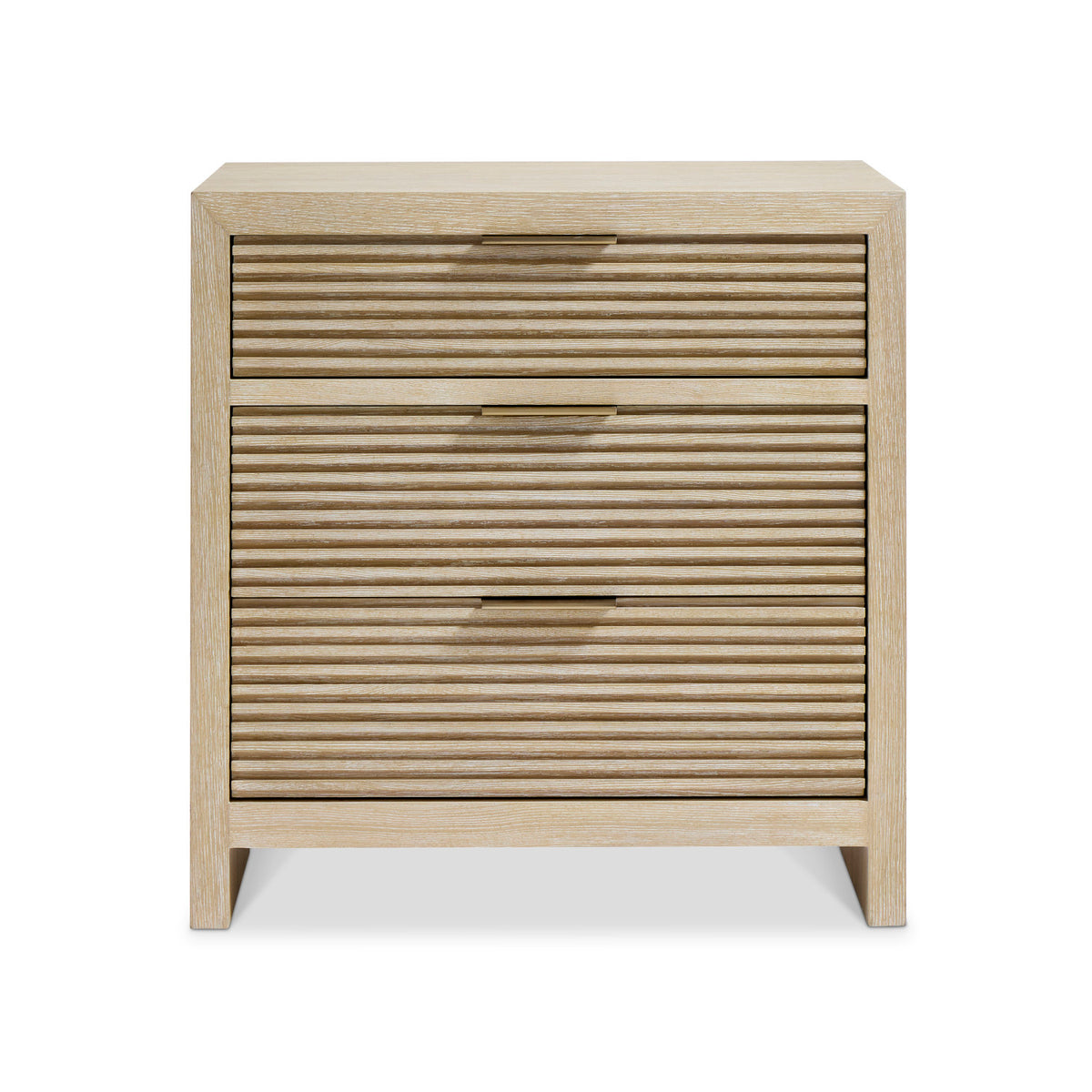 Bernhardt Asana 32" Nightstand in Tan, angled three-quarter view