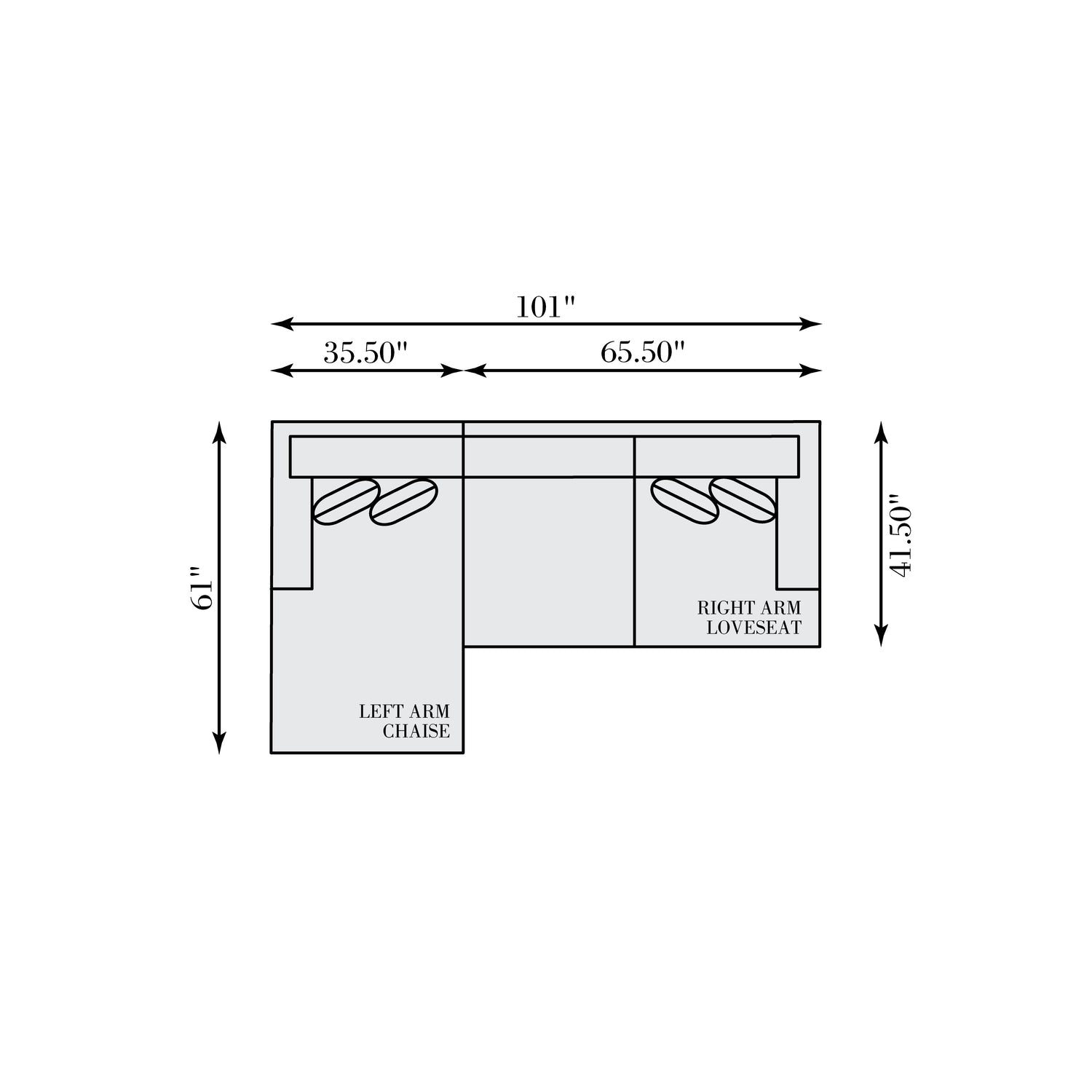 Bernhardt Living Mila 2-Piece Left Facing Fabric Sectional Sofa