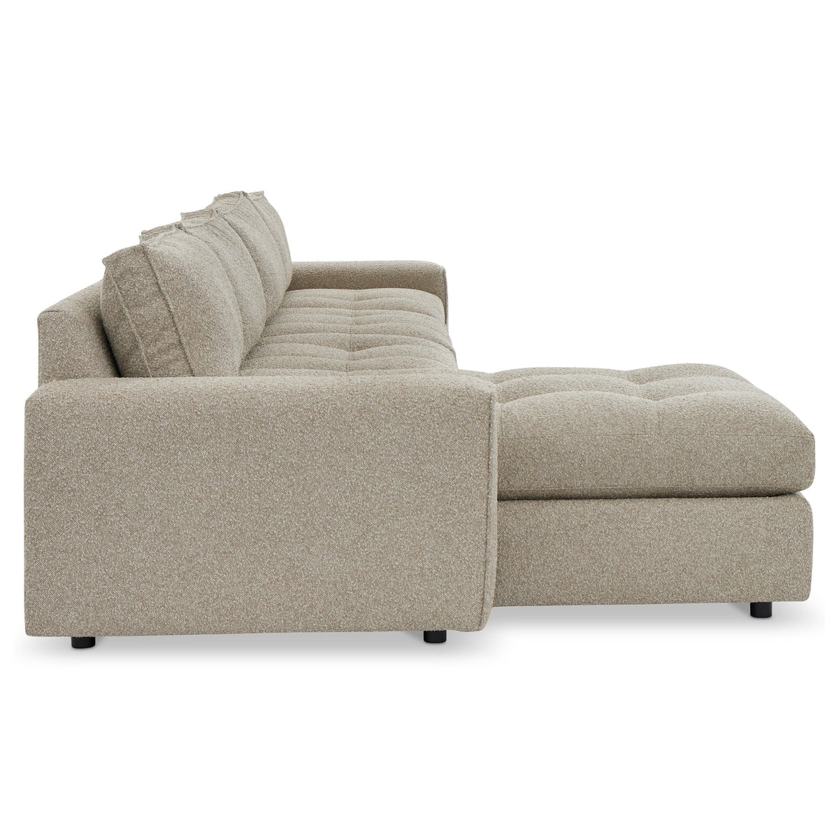 Bernhardt Living Nest 3pc Left Facing Fabric Sectional Sofa in Brown, close-up detail