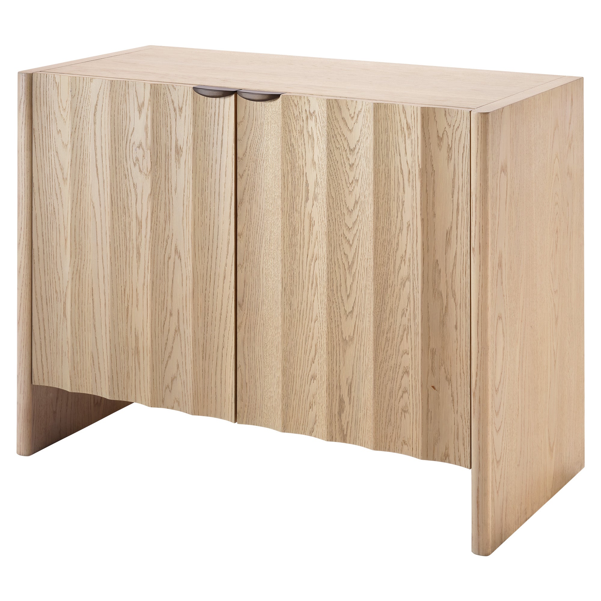Jamie Young Finley Pale Oak Fluted Two Door Cabinet