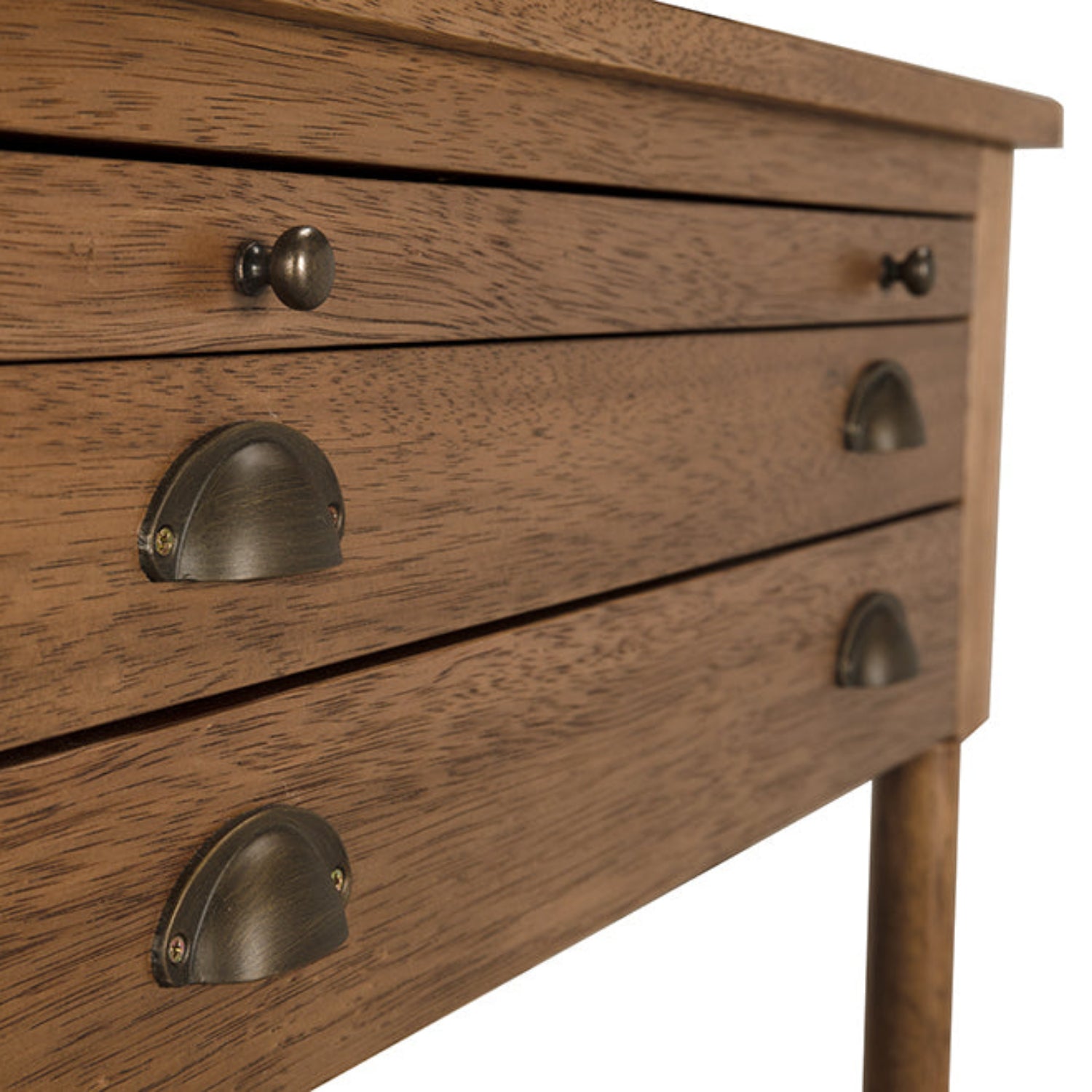 Noir Artemio Side Table with two drawers