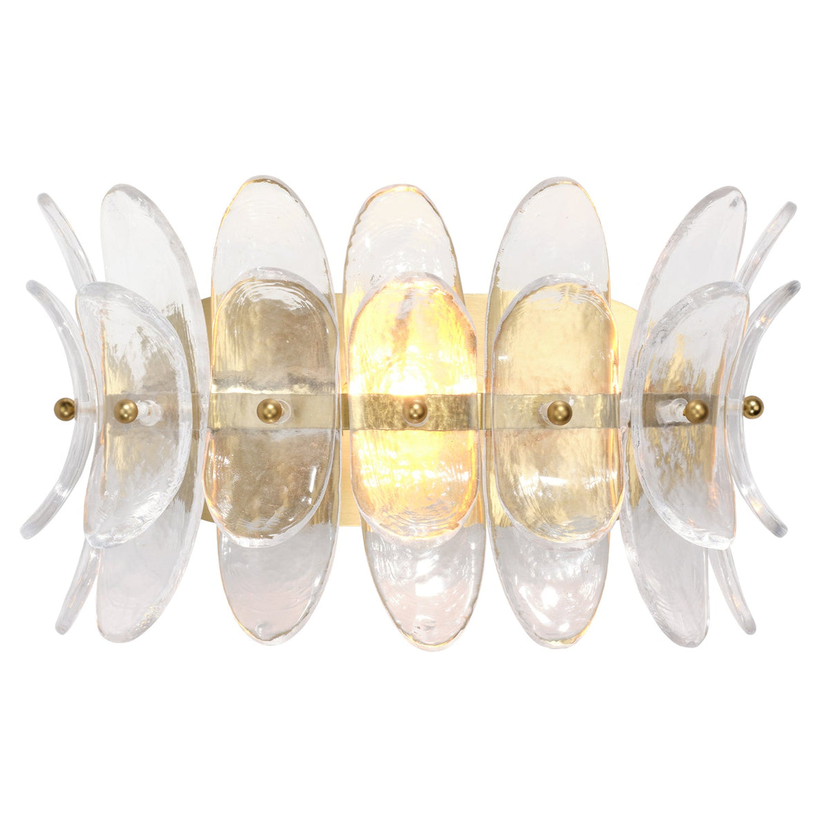 Jamie Young Coronet 1-Light Clear Wall Sconce in Clear Glass, side profile view