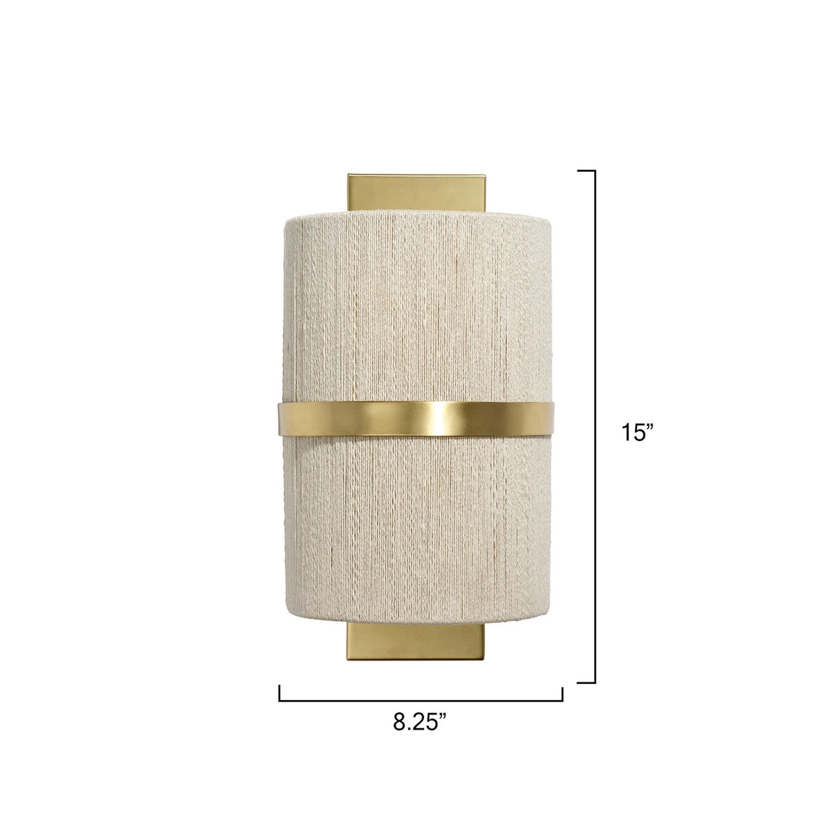 Jamie Young Carousel Off-White 1-Light Wall Sconce alternate angle in Cream Jute