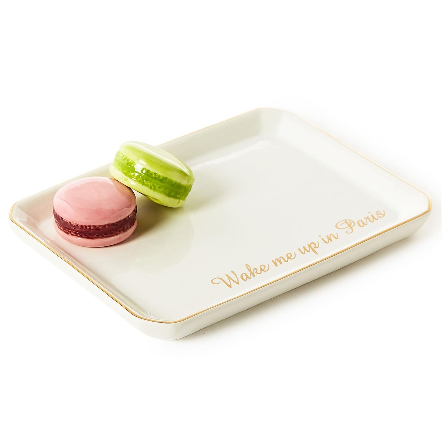 Macaron Icon Trinket Tray with Saying in Gift Box