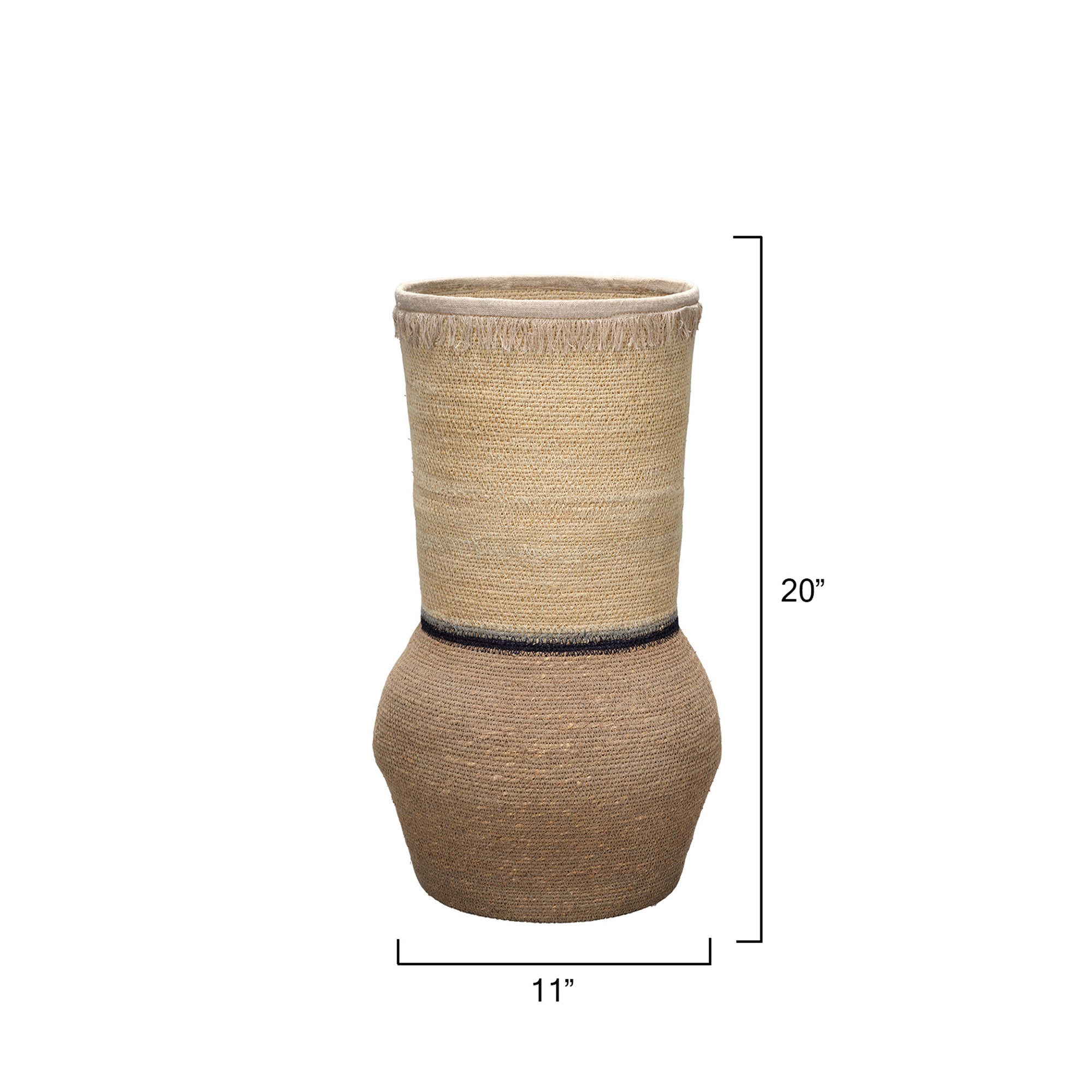 Jamie Young Beetle Taupe Medium Seagrass Basket