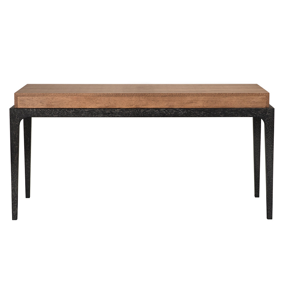 Noir Memphis Desk, brass-accented walnut desk