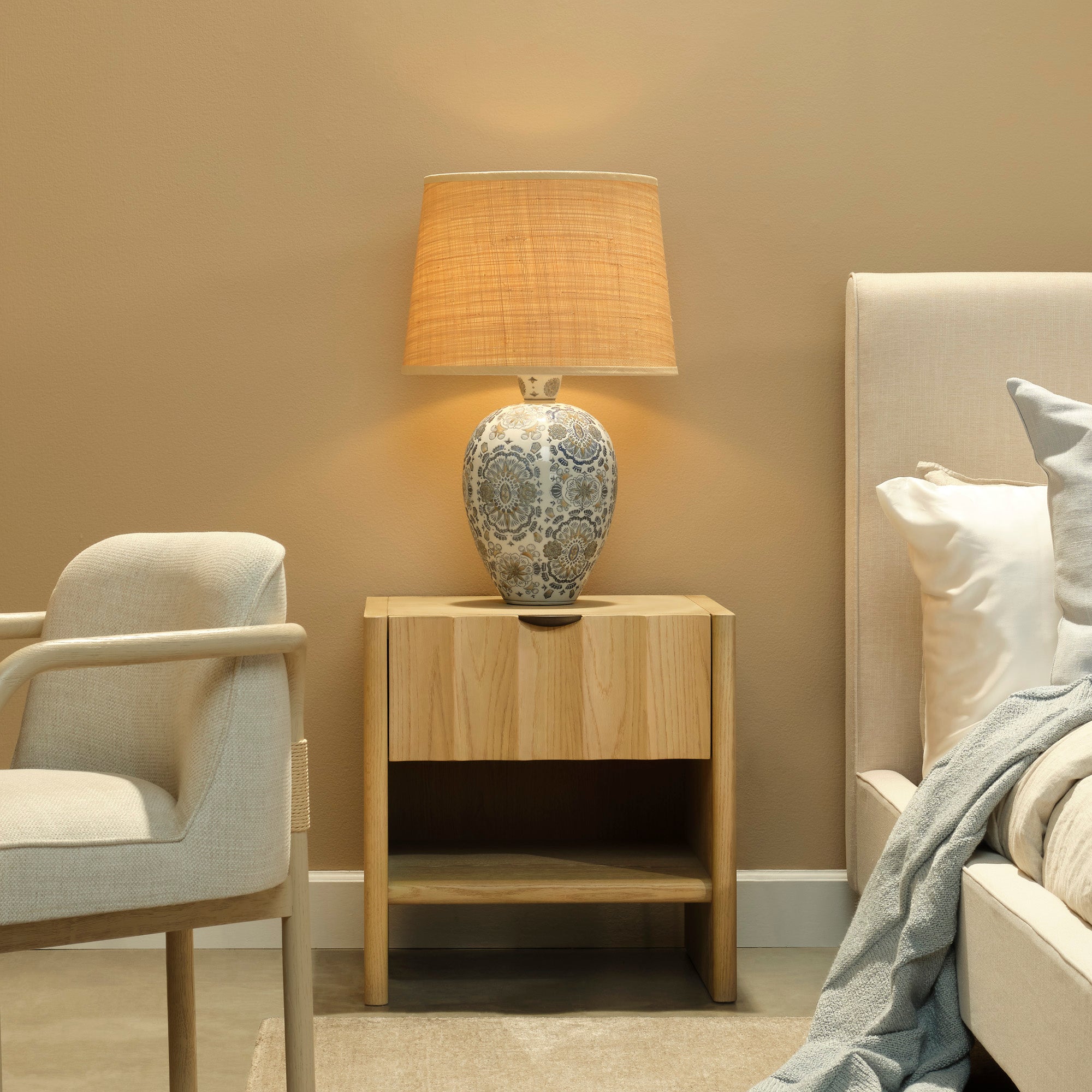 Jamie Young Finley Pale Oak Small Fluted Nightstand