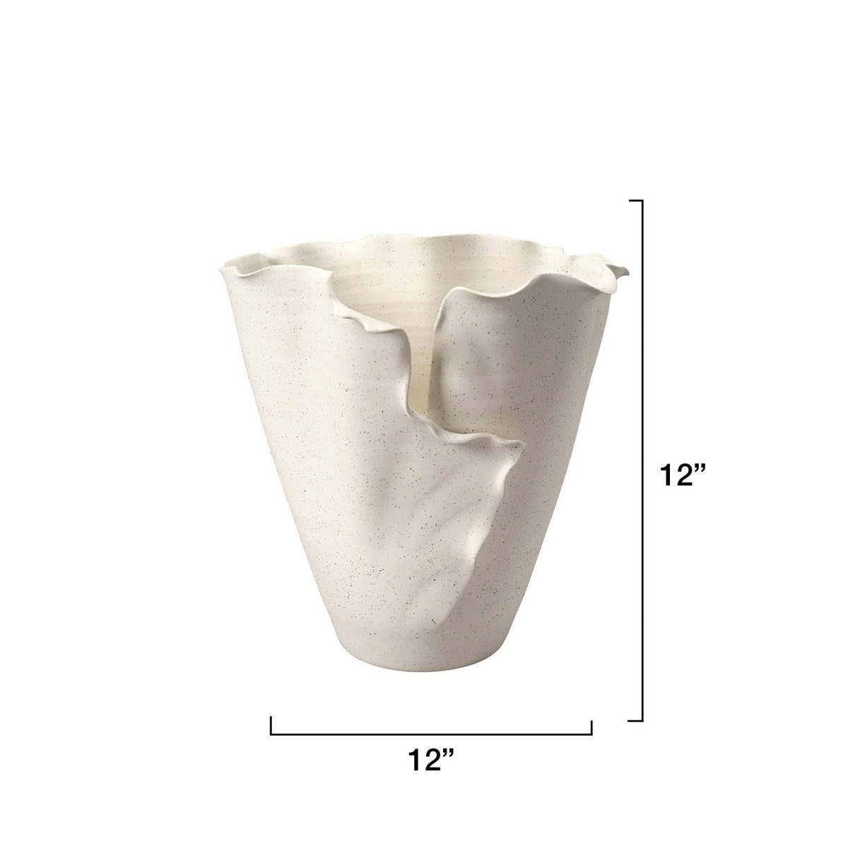 Jamie Young Flounce White Porcelain Vase styled in a room setting