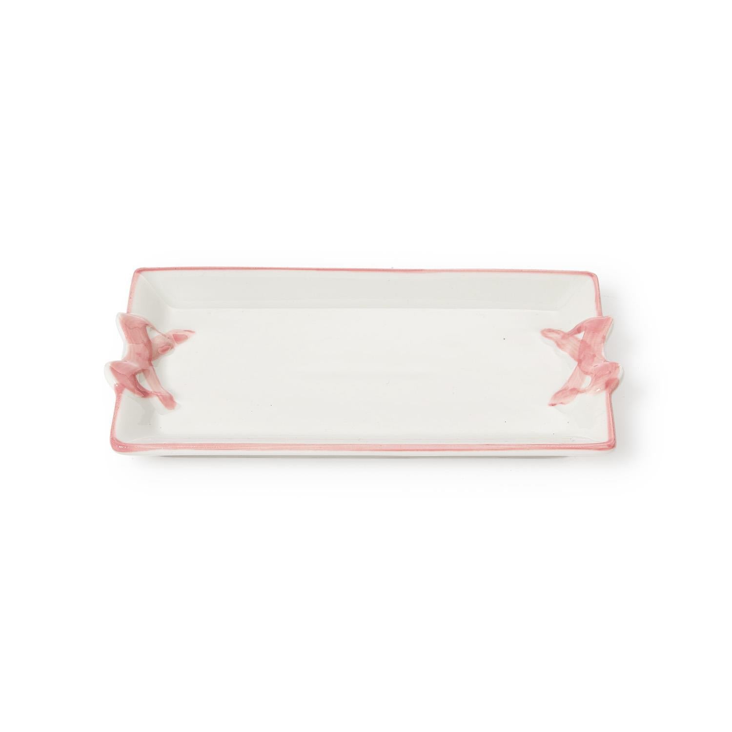 Pretty Bow Hand-Painted Tray Set of 3