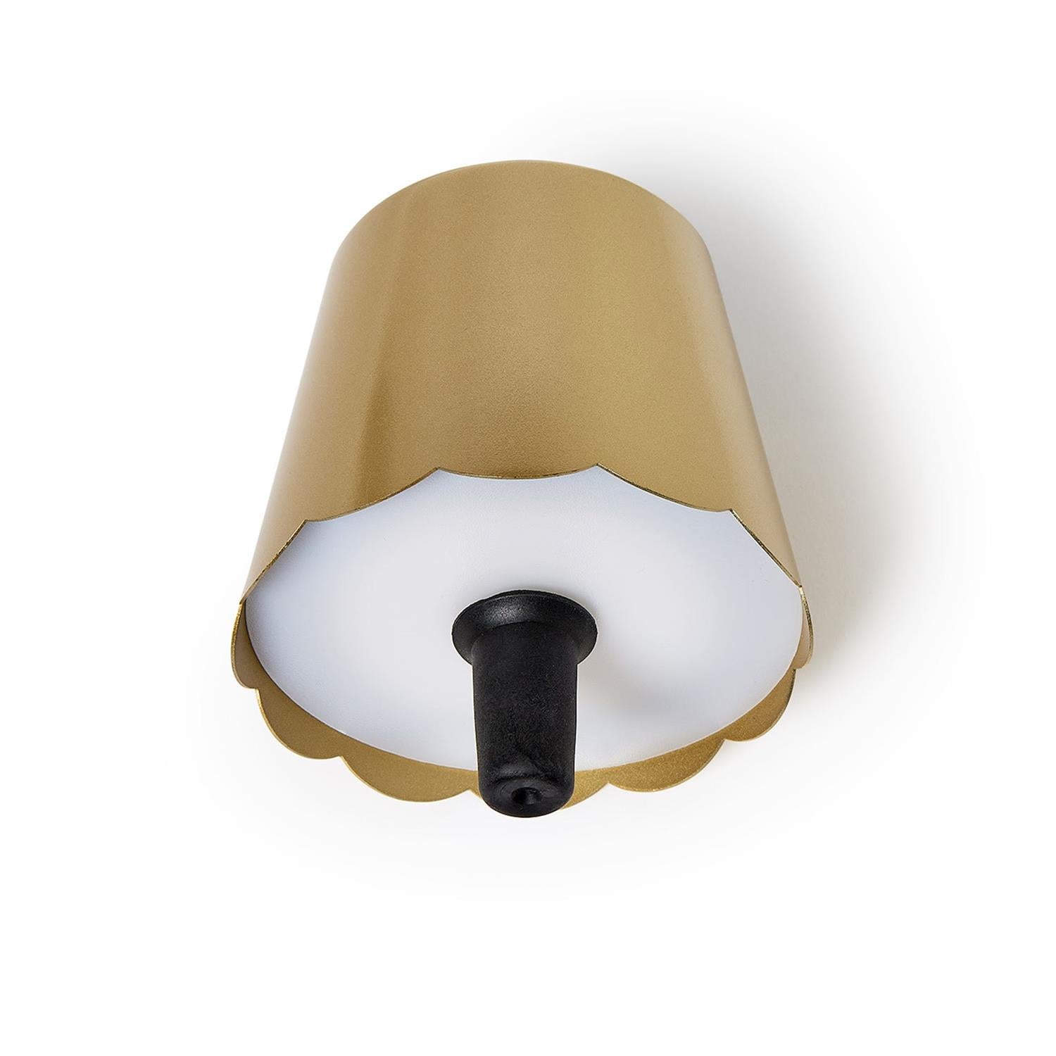 LED Touchable Gold Scalloped Lampshade with Bottle Stopper in Gift Box