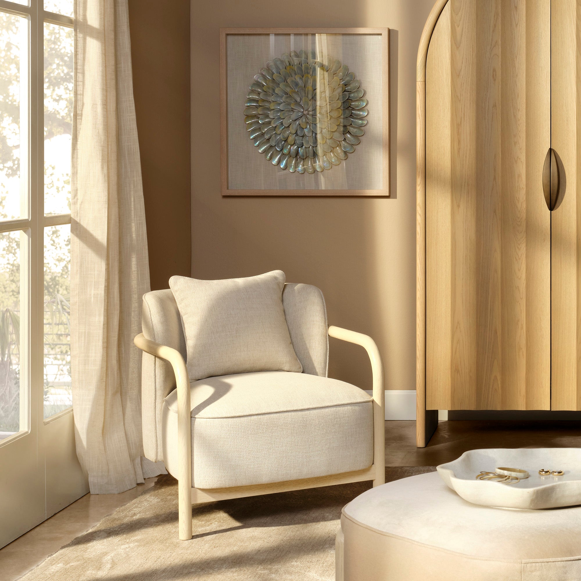 Jamie Young Tether Pale Oak Lounge Chair