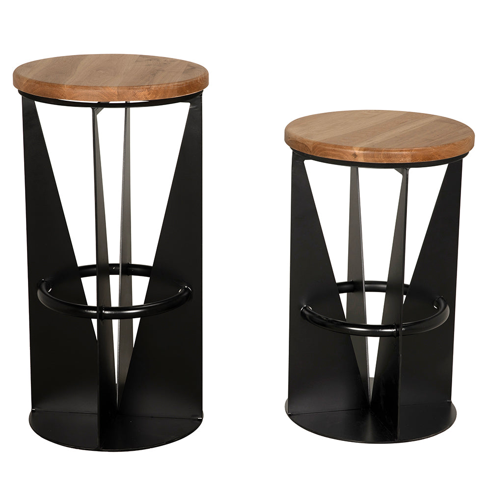 Noir Nagoya Bar Stool, crafted from iron and white oak