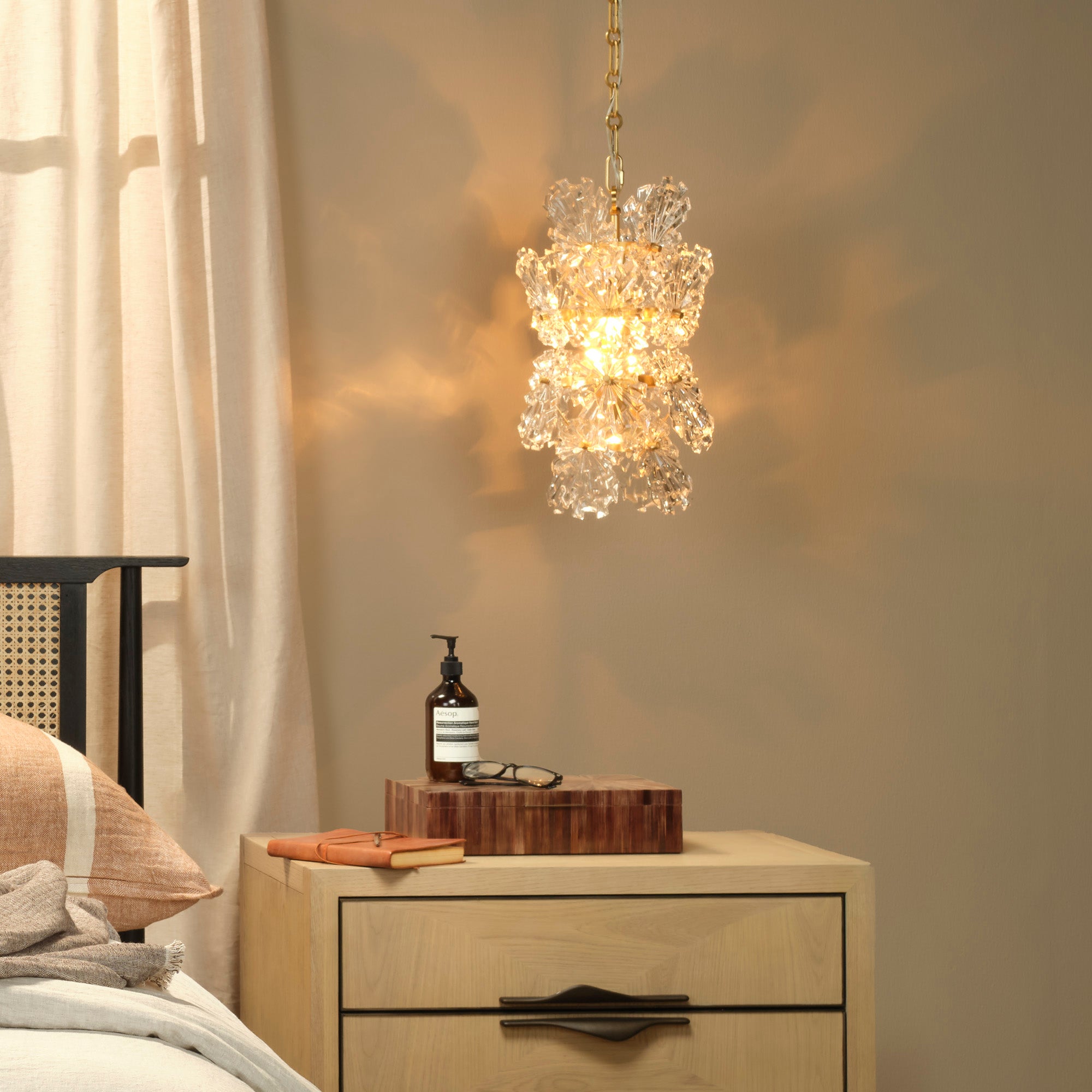 Jamie Young Orion Clear Molded Glass 1-Light Pendant