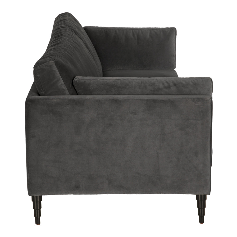 Noir Andalusia Sofa with Velvet, turned black taper legs