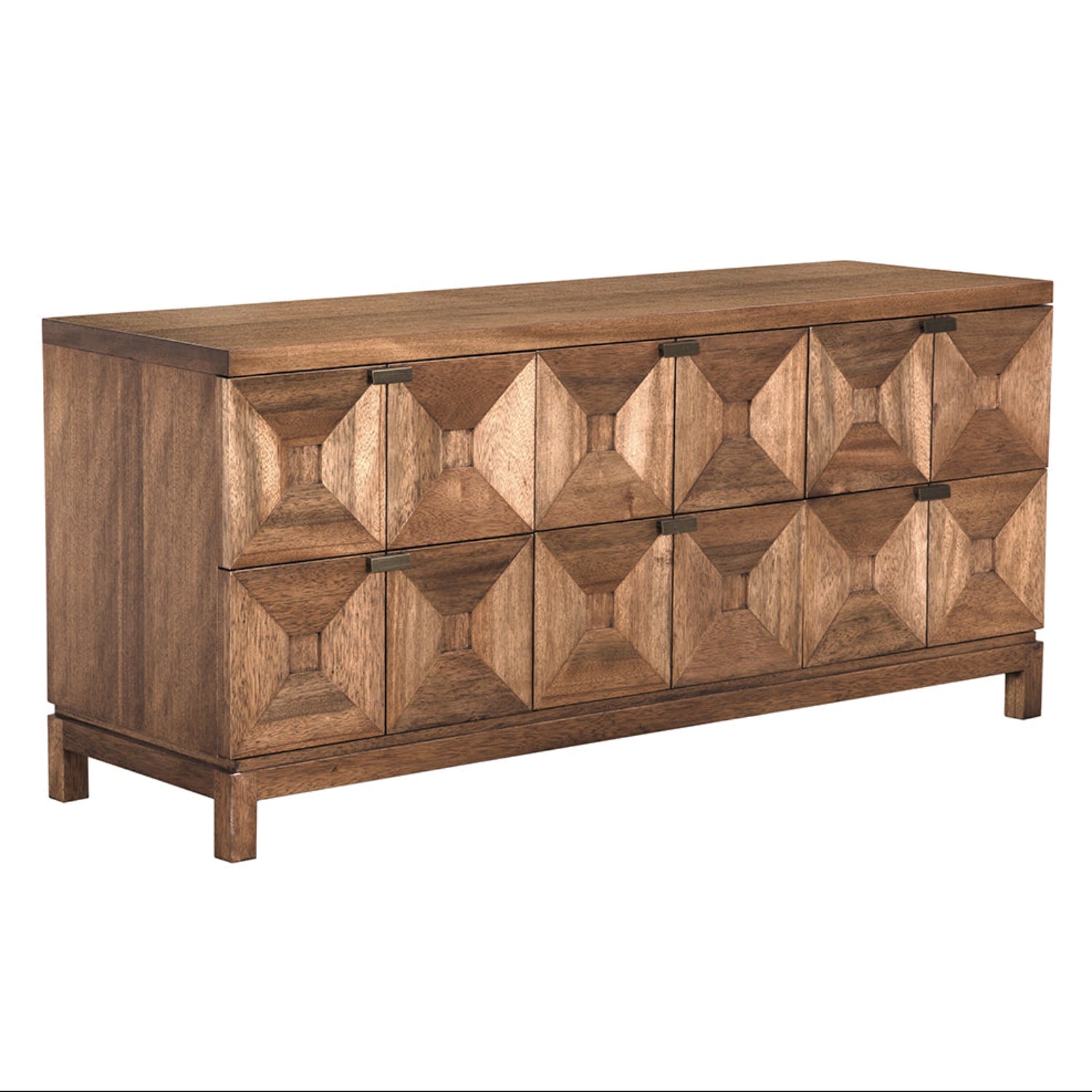 Noir Musashi Dark Walnut 6 Drawer in Dark Walnut with Brass Hardware finish