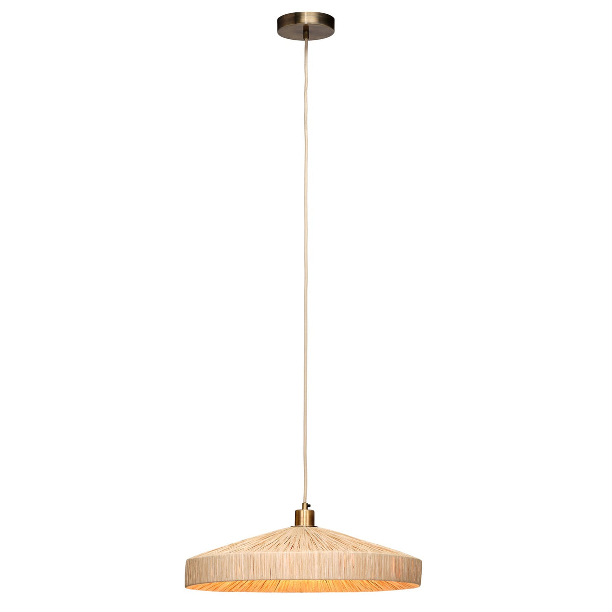 Jamie Young Parasol Natural 1-Light Small Pendant styled in a room setting