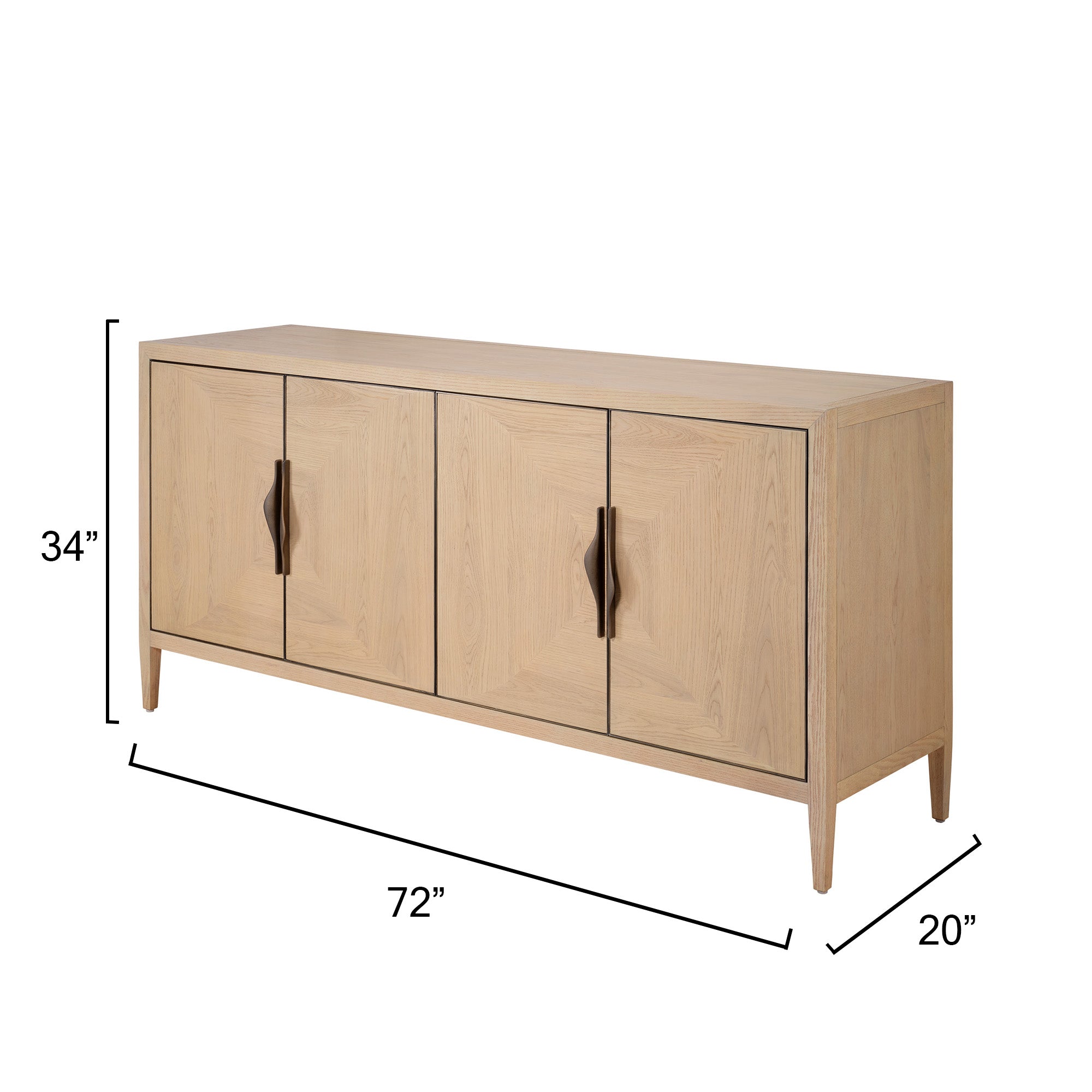 Jamie Young Landmark Pale Oak Four Door Credenza