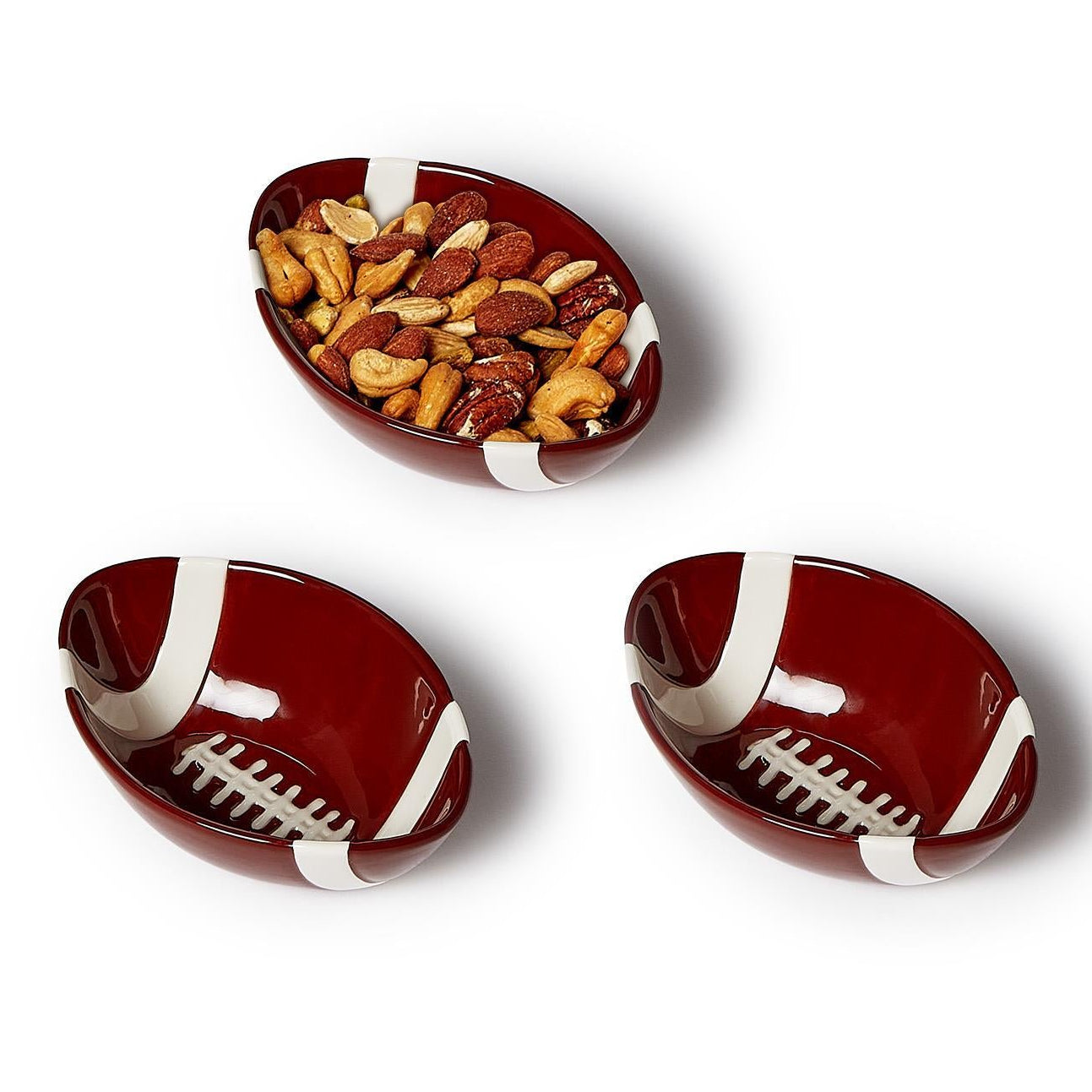 Football Tidbit Bowl Set of 3