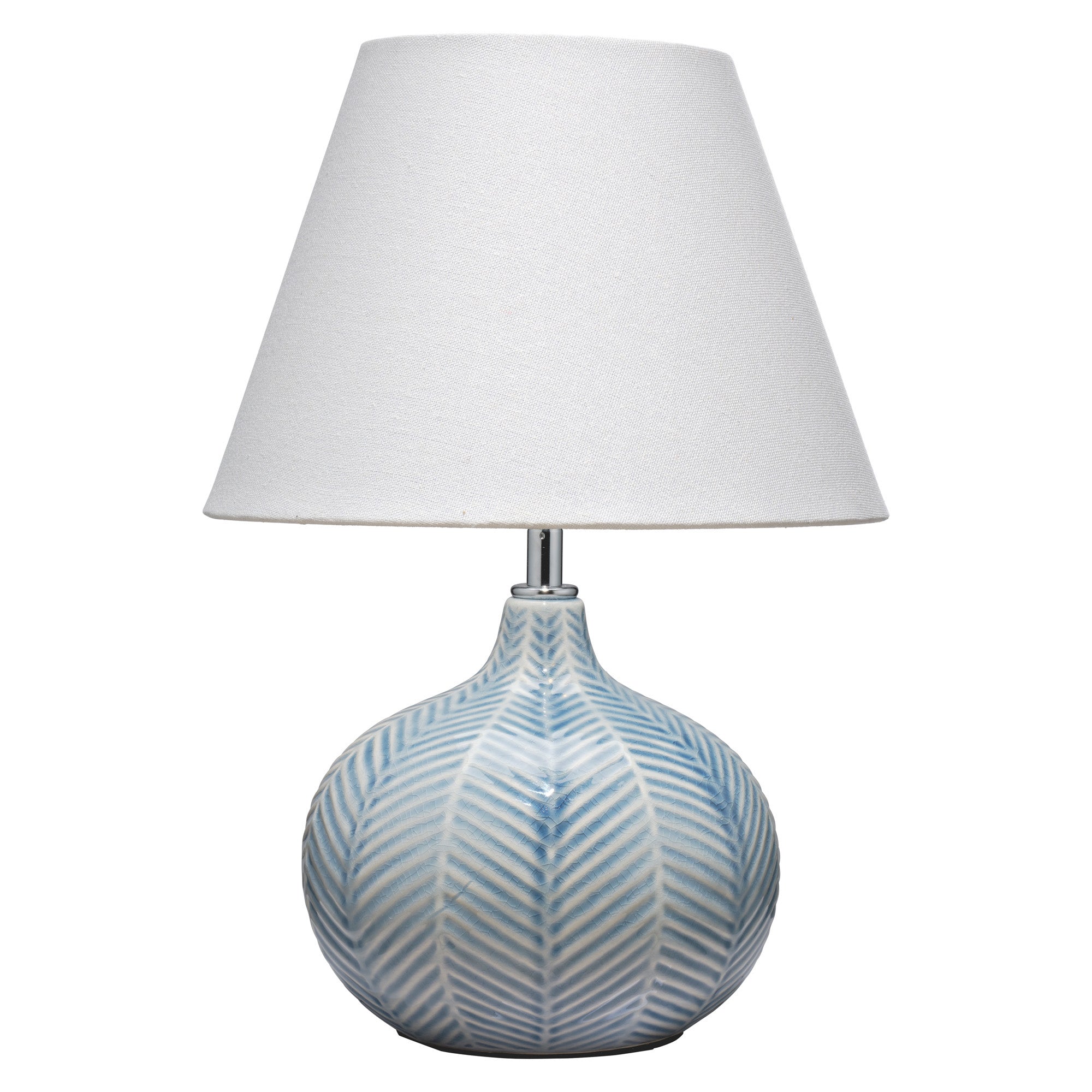 Lifestyle by Jamie Young Fern Ceramic Sky Blue Table Lamp with Linen Shade