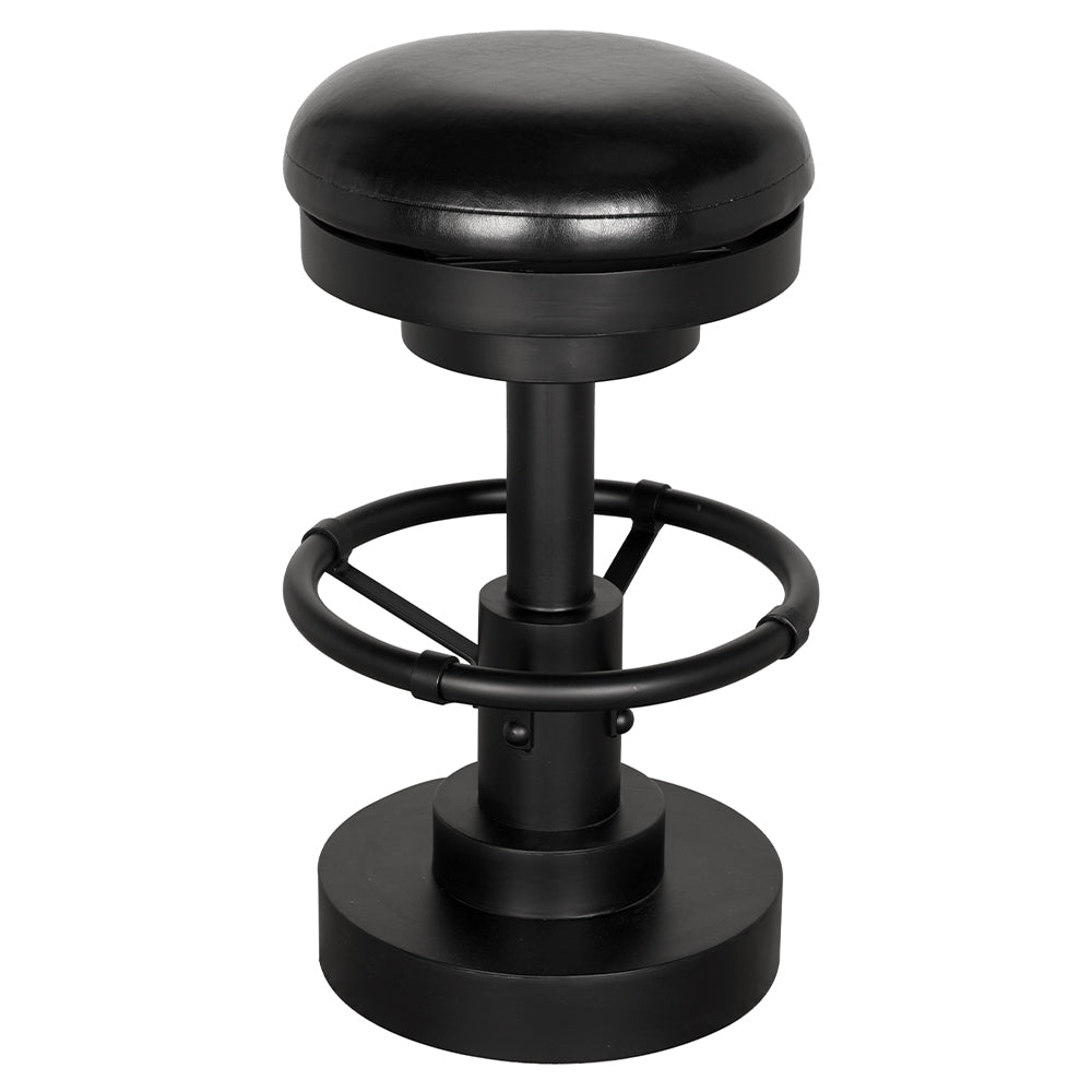 Noir Brisbane 25in Counter Stool, tubular matte black iron column