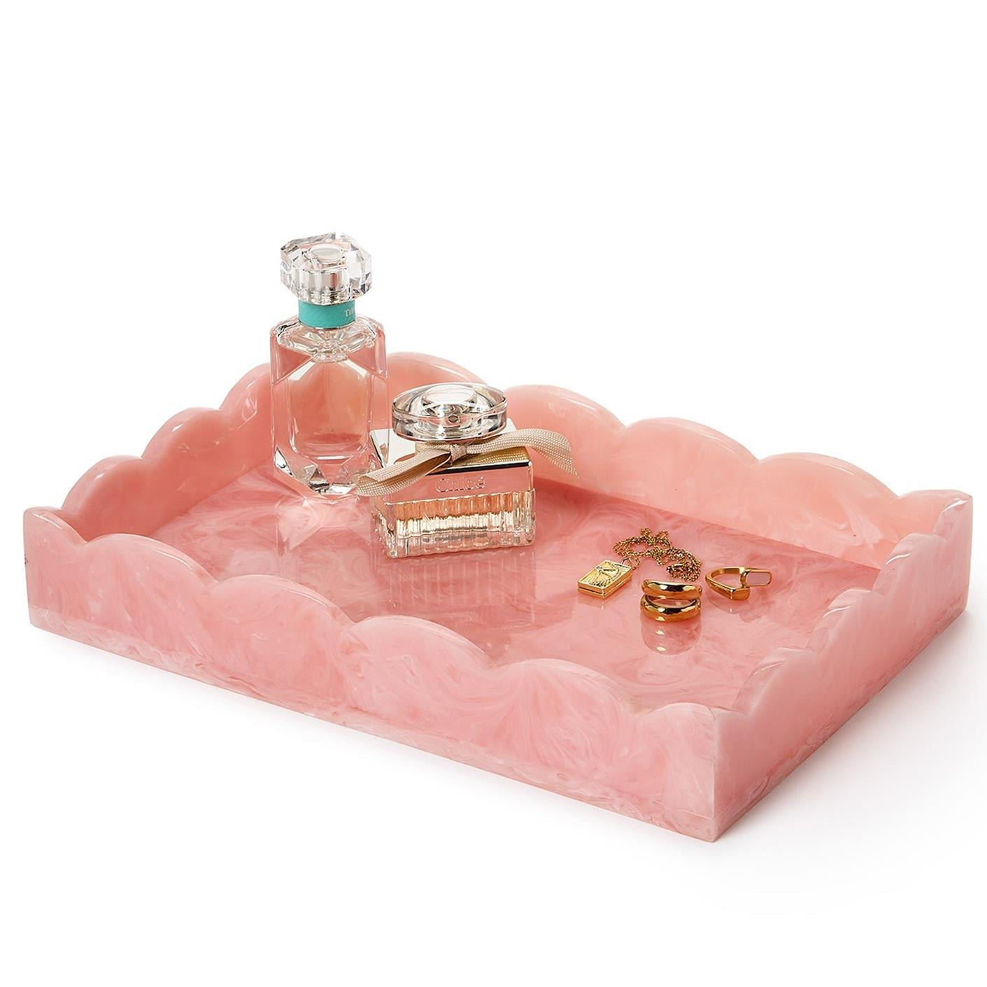 Swirl Scalloped Edge Serving / Desk Tray