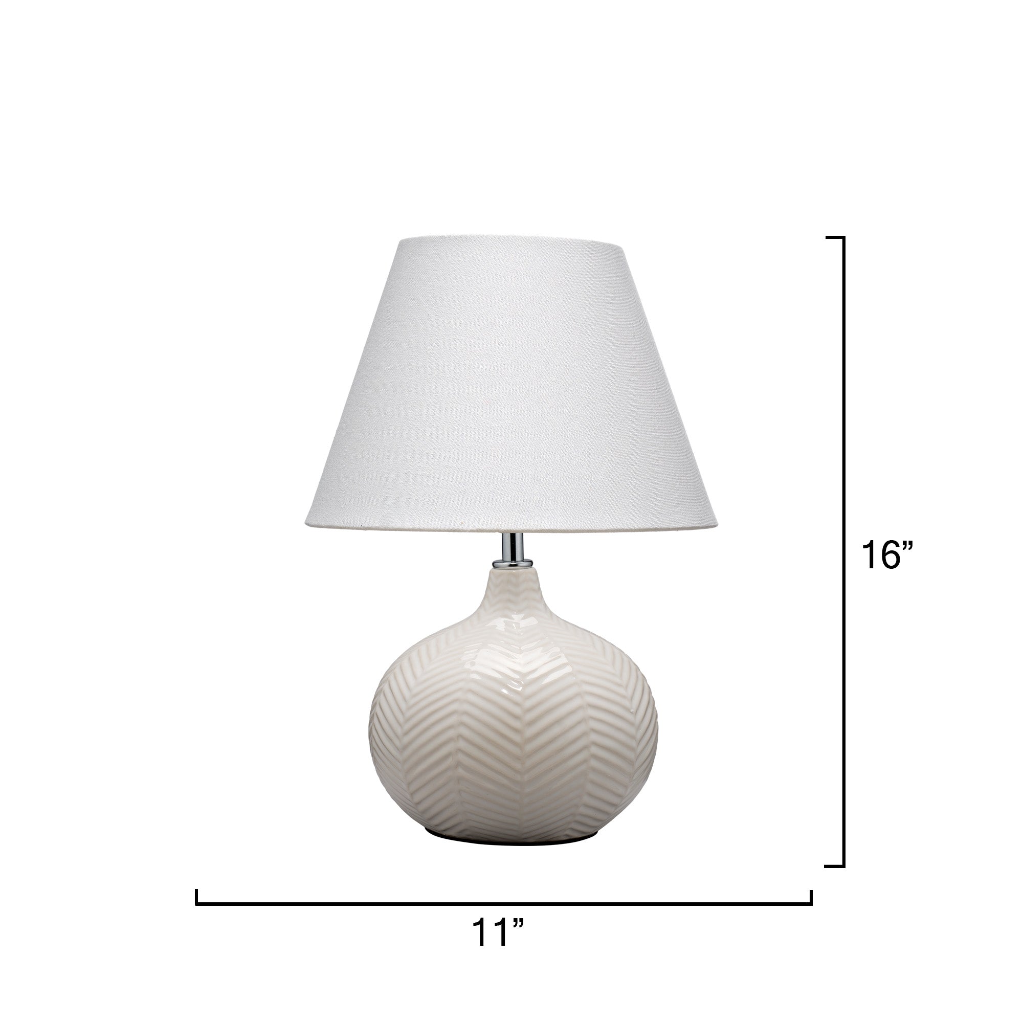 Lifestyle by Jamie Young Fern Ceramic Cream Table Lamp with Linen Shade