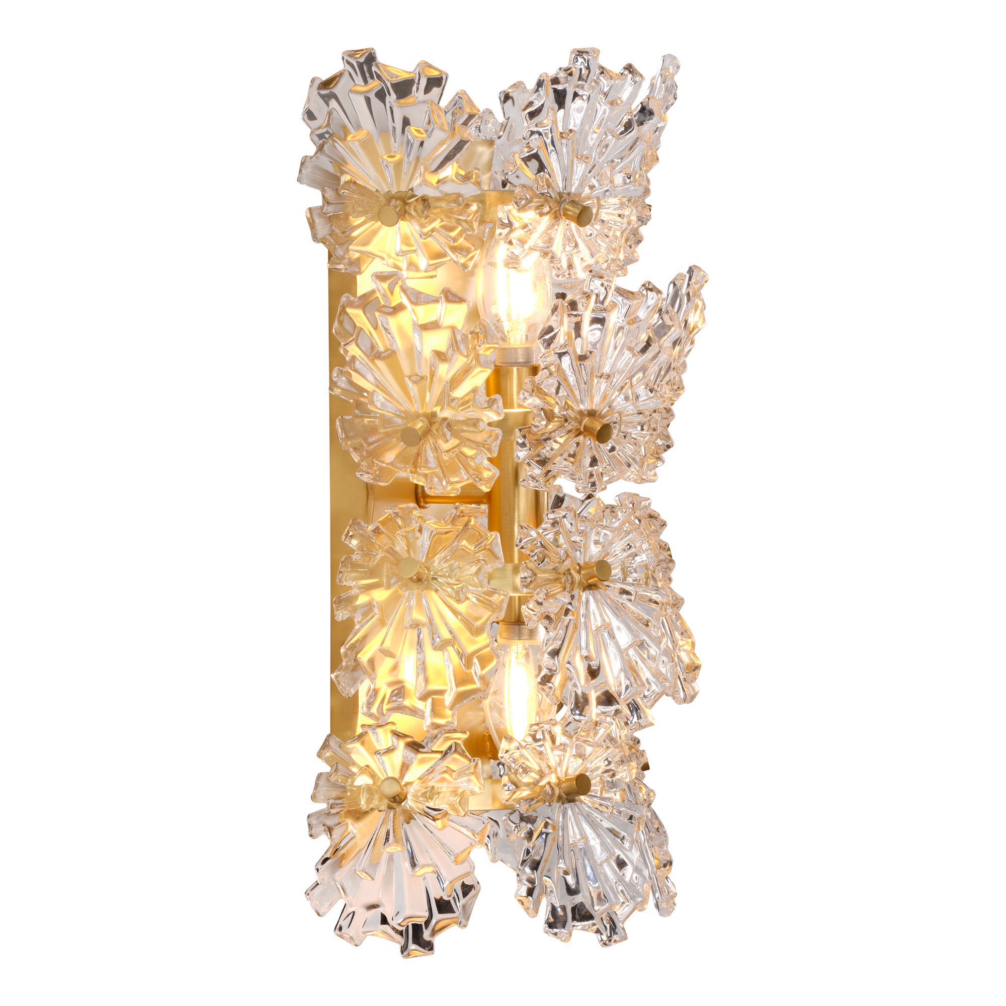 Jamie Young Orion Clear Molded Glass 2-Light Wall Sconce