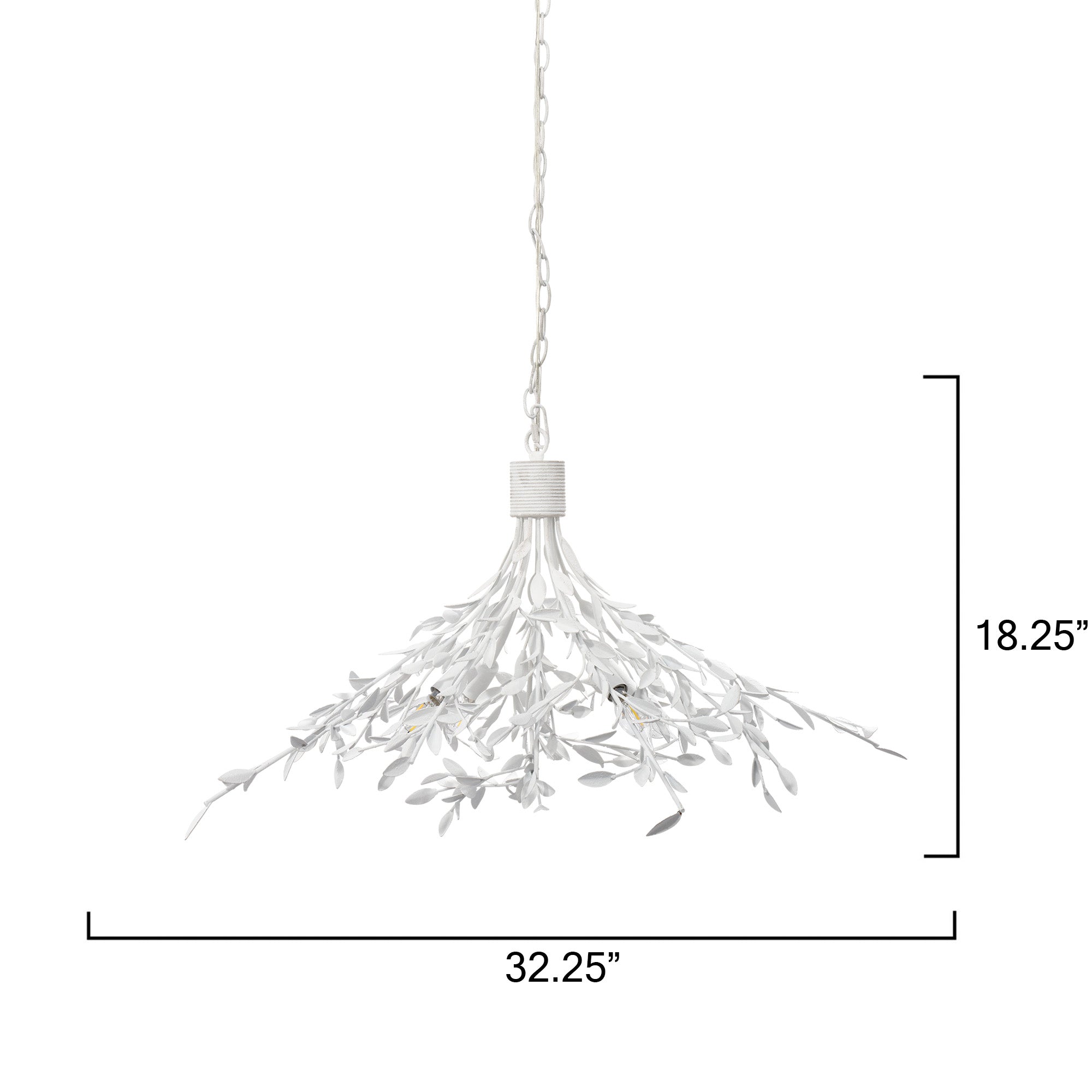 Jamie Young Arbor Textured White Plaster 4-Light Chandelier