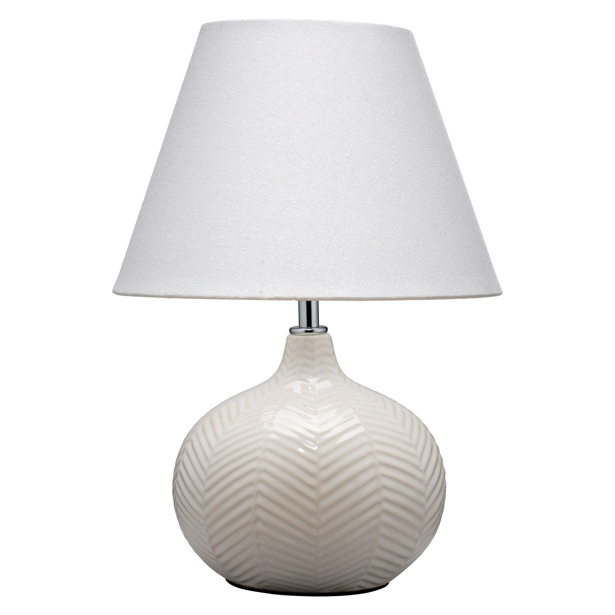 Lifestyle by Jamie Young Fern Ceramic Cream Table Lamp with Linen Shade