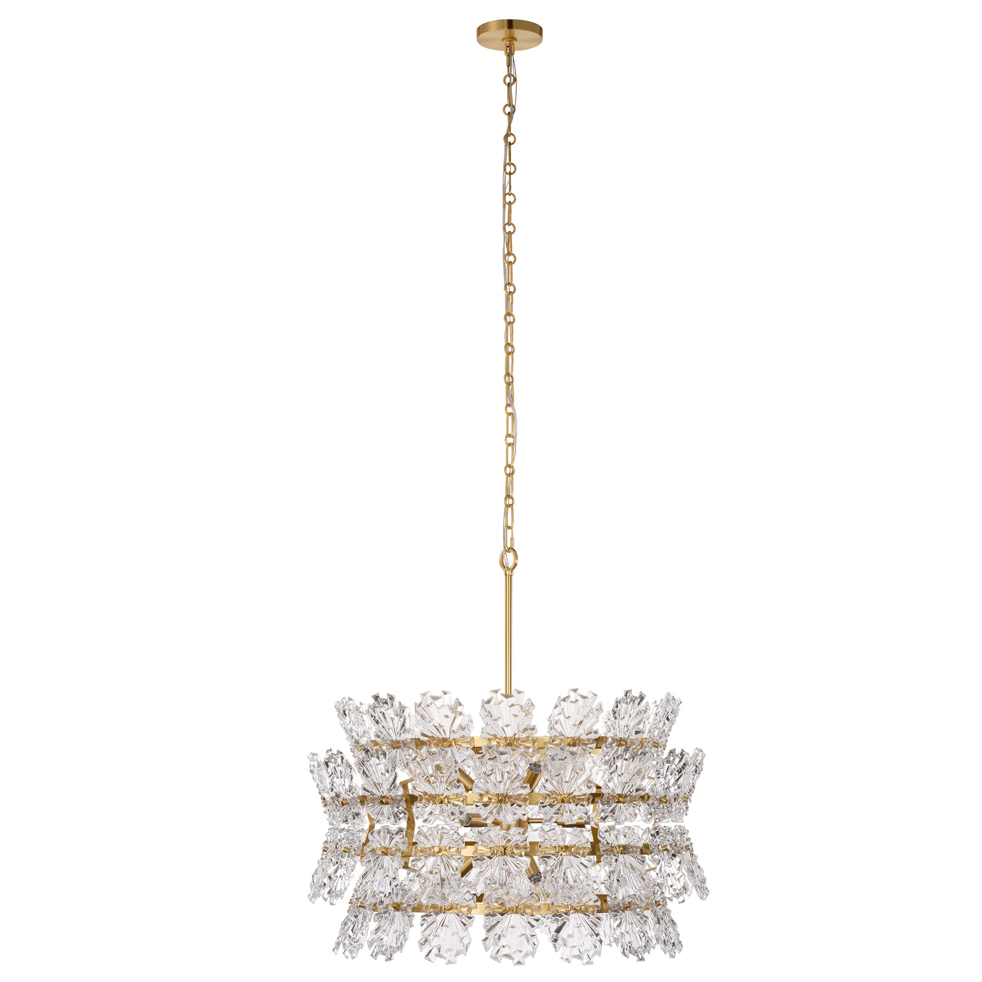 Jamie Young Orion Clear Molded Glass 9-Light Chandelier