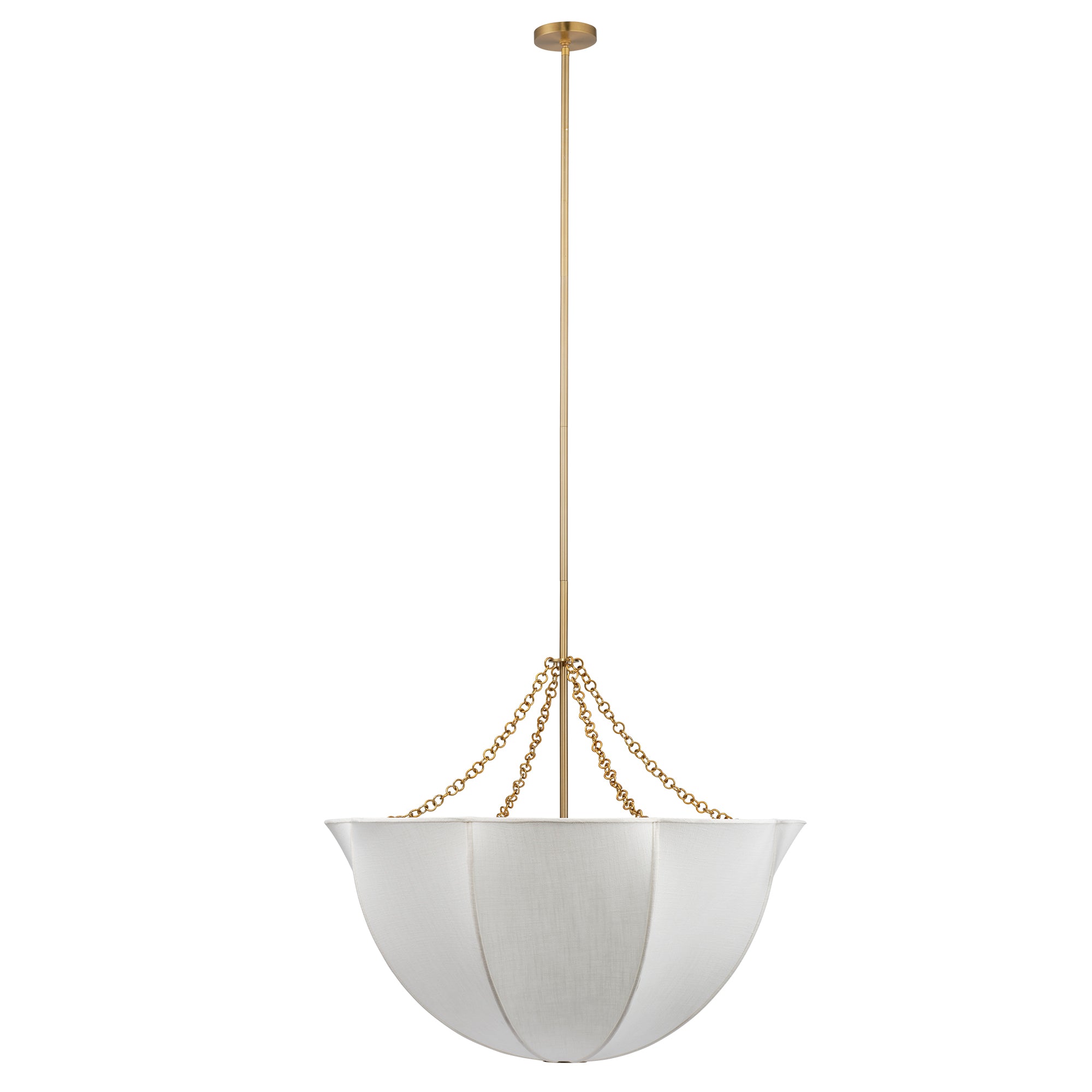 Jamie Young Aire Off-White Linen 4-Light Large Chandelier