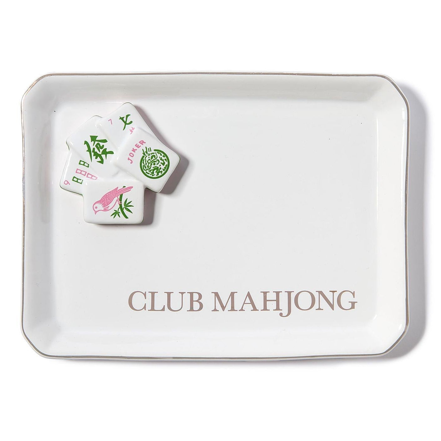 Mahjong Iconic Trinket / Desk Tray with Saying in Gift Box