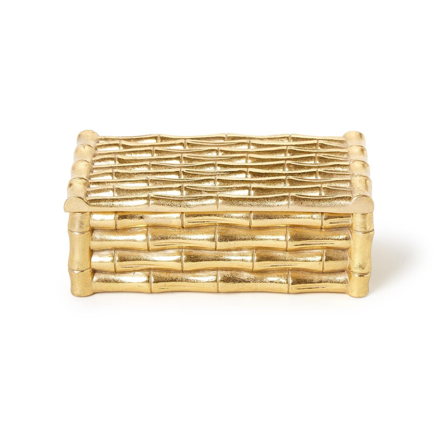 Gold Bamboo Box with Velvet Lining