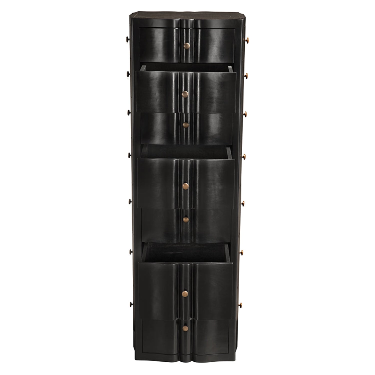 Noir Monolith Four Sided Tower Chest shown in Hand Rubbed Black