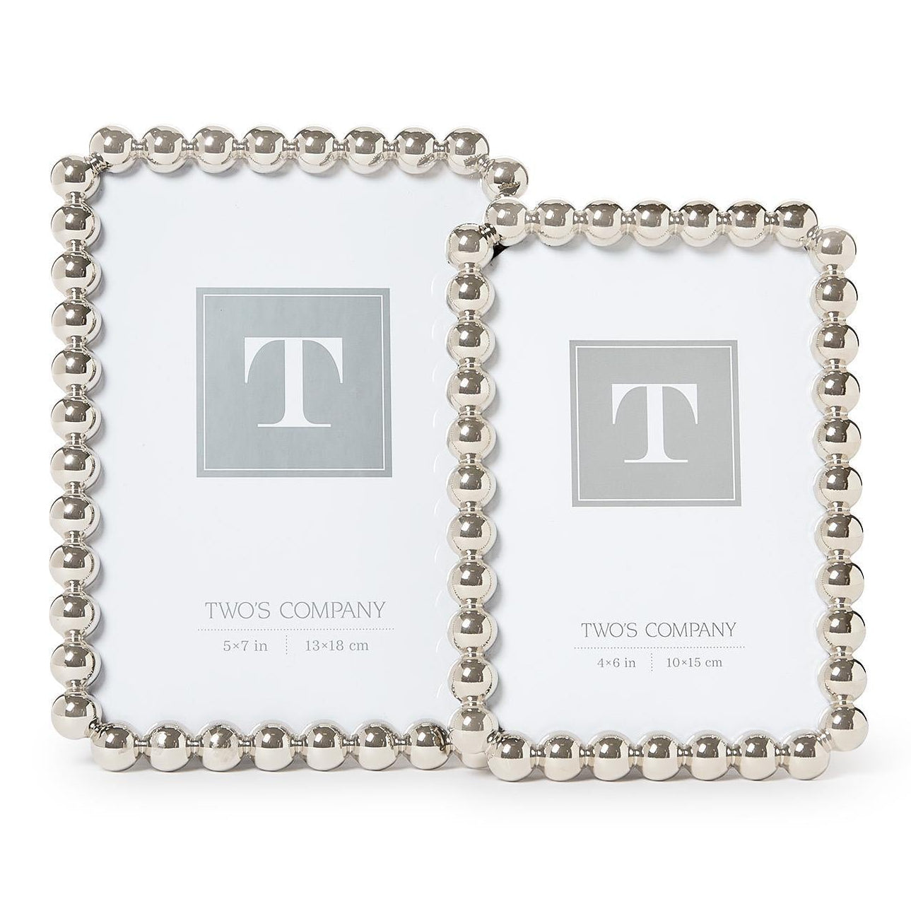 Silver Metallic Ball Photo Frame Set of 2