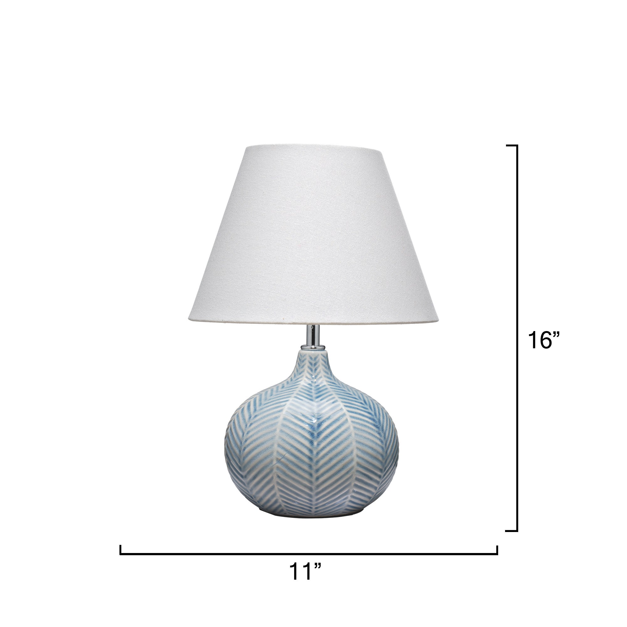 Lifestyle by Jamie Young Fern Ceramic Sky Blue Table Lamp with Linen Shade