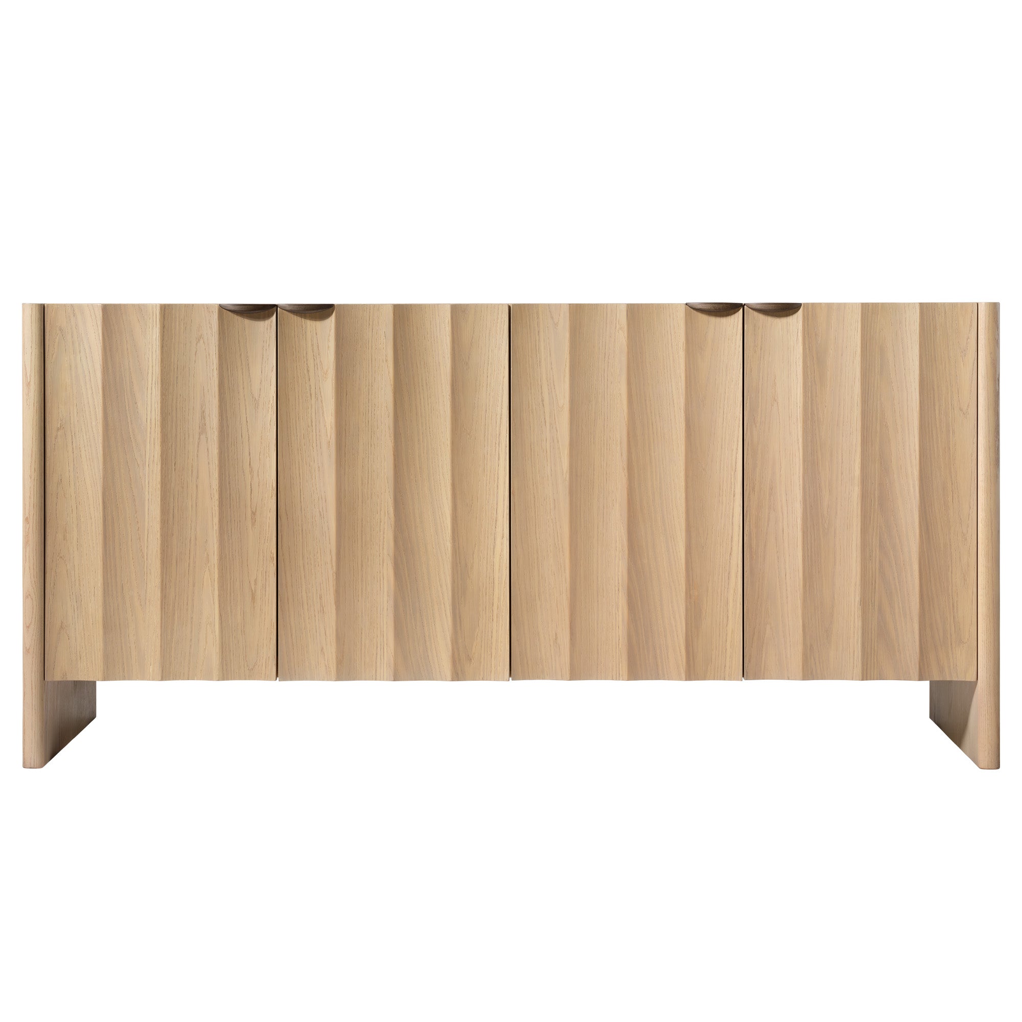 Jamie Young Finley Pale Oak Fluted Four Door Credenza