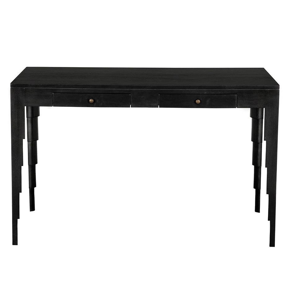 Noir Othello Desk, sculpturally stepped legs