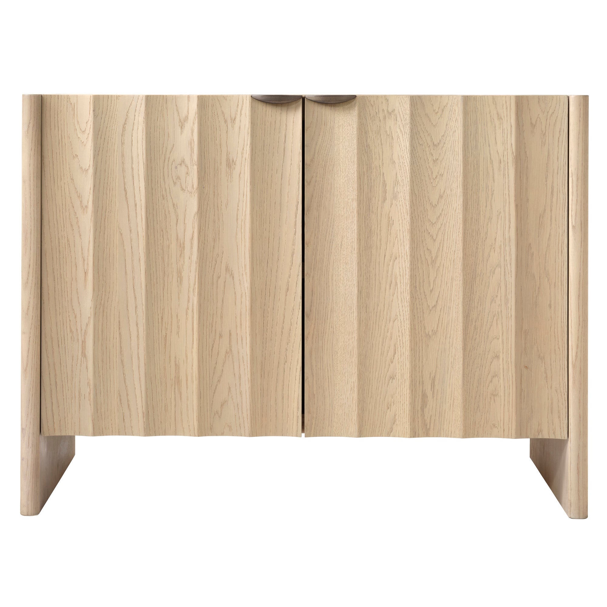 Jamie Young Finley Pale Oak Fluted Two Door Cabinet