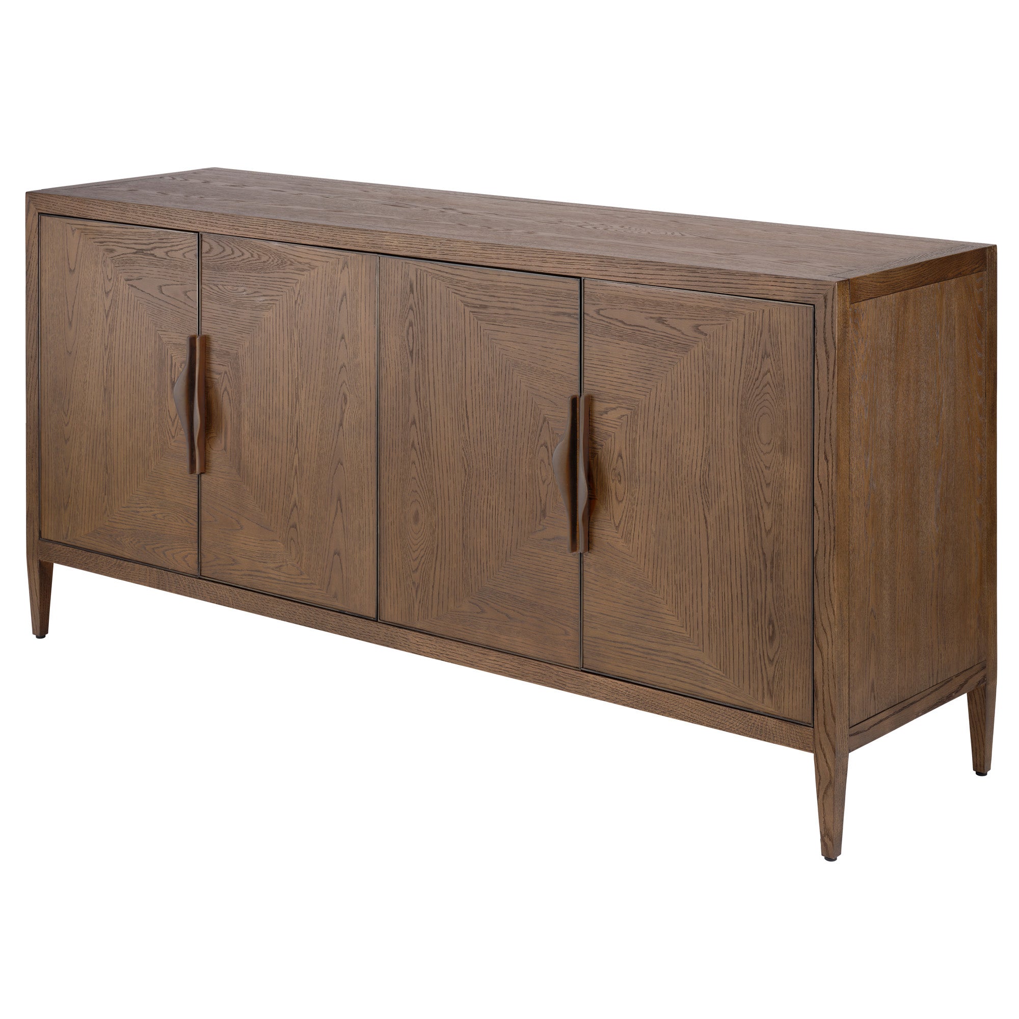 Jamie Young Landmark Brown Sugar Oak Four Door Credenza