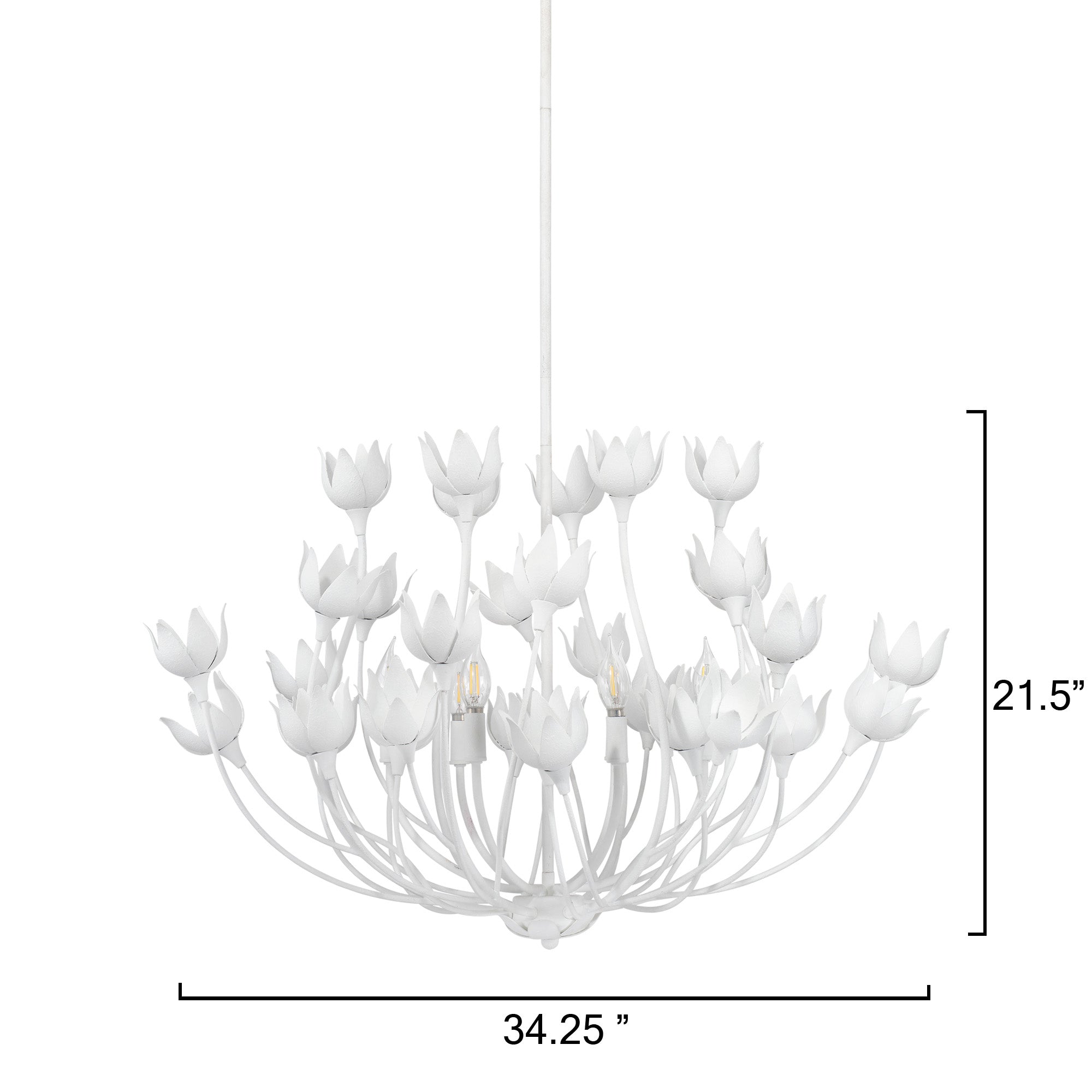 Jamie Young Dogwood Textured White Plaster 6-Light Chandelier