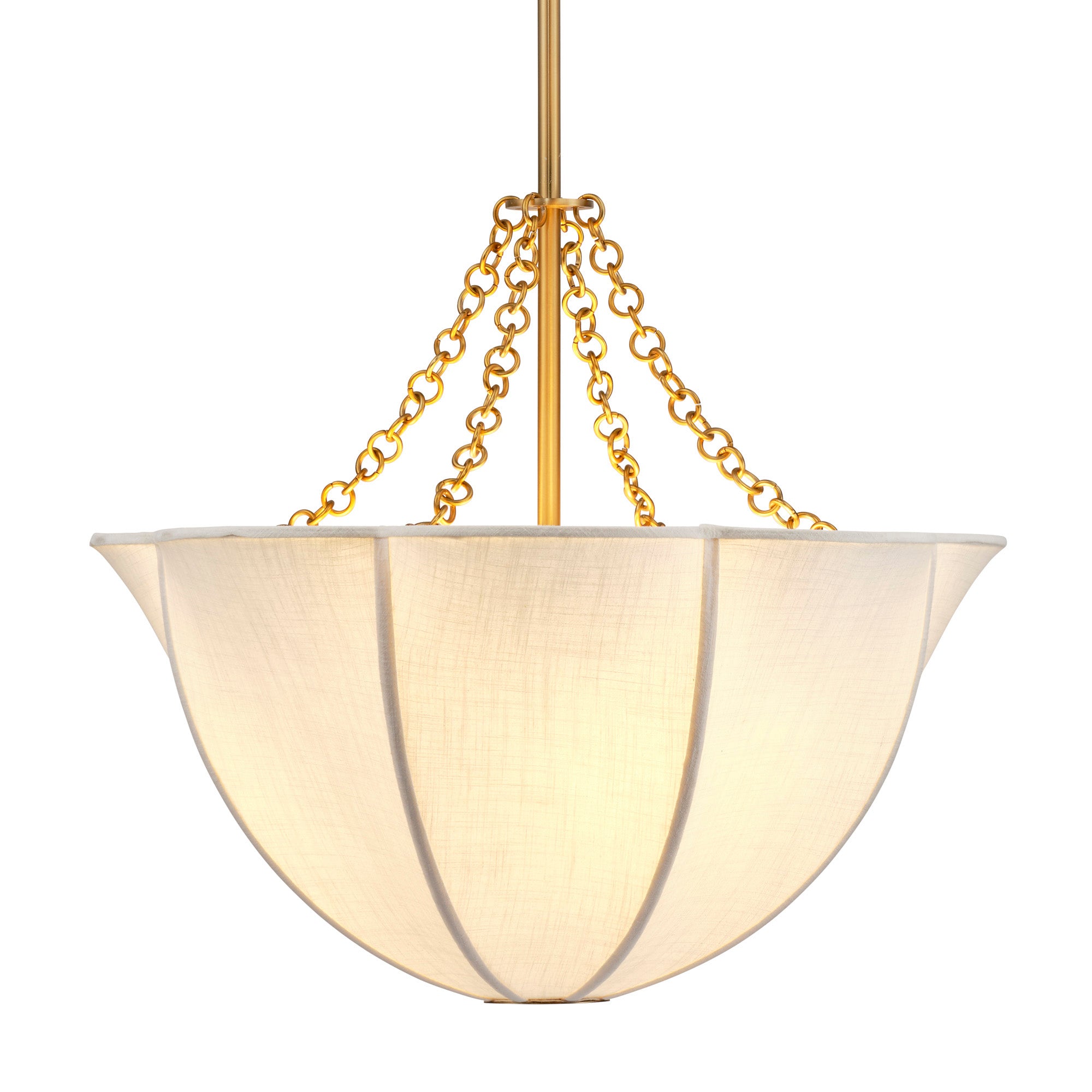Jamie Young Aire Off-White Linen 4-Light Small Chandelier