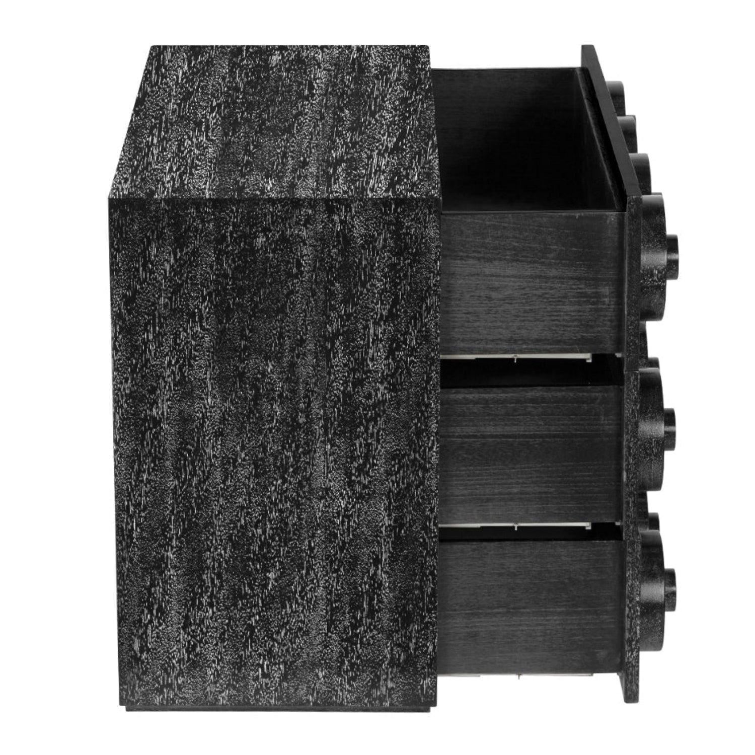 Noir Lego Black Walnut Sideboard with 3 Drawers in black walnut