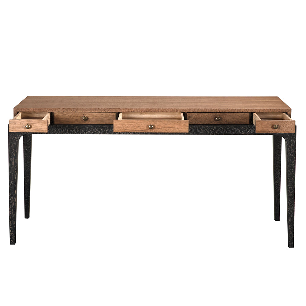 Noir Memphis Desk, elegantly tapered legs