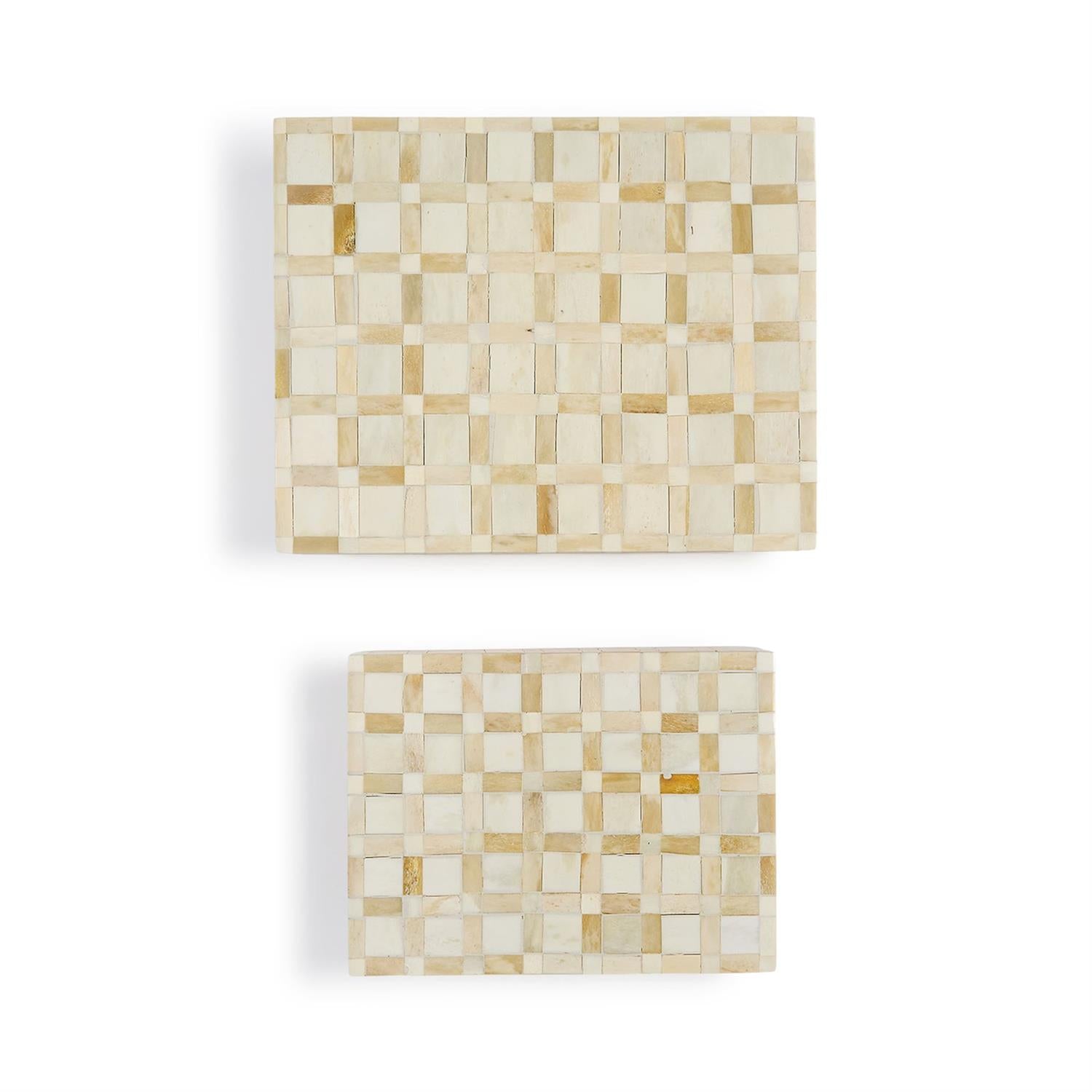 Inlaid Covered Box Set of 2