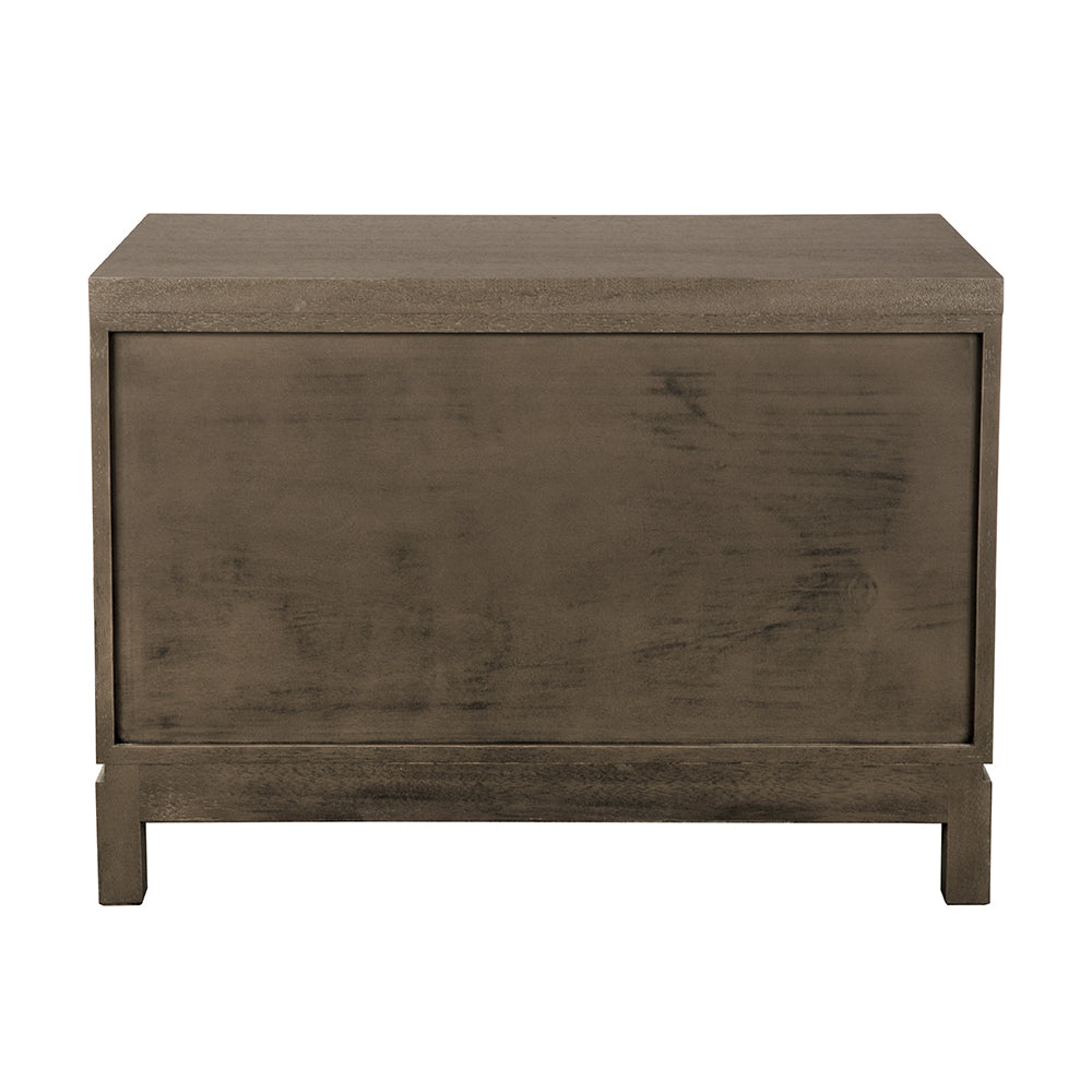 Noir Musashi Greige Walnut Large 2 Drawer Chest, crafted from walnut and veneer