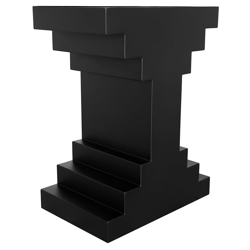 Noir Melbourne Side Table, bold blocky Brutalist form